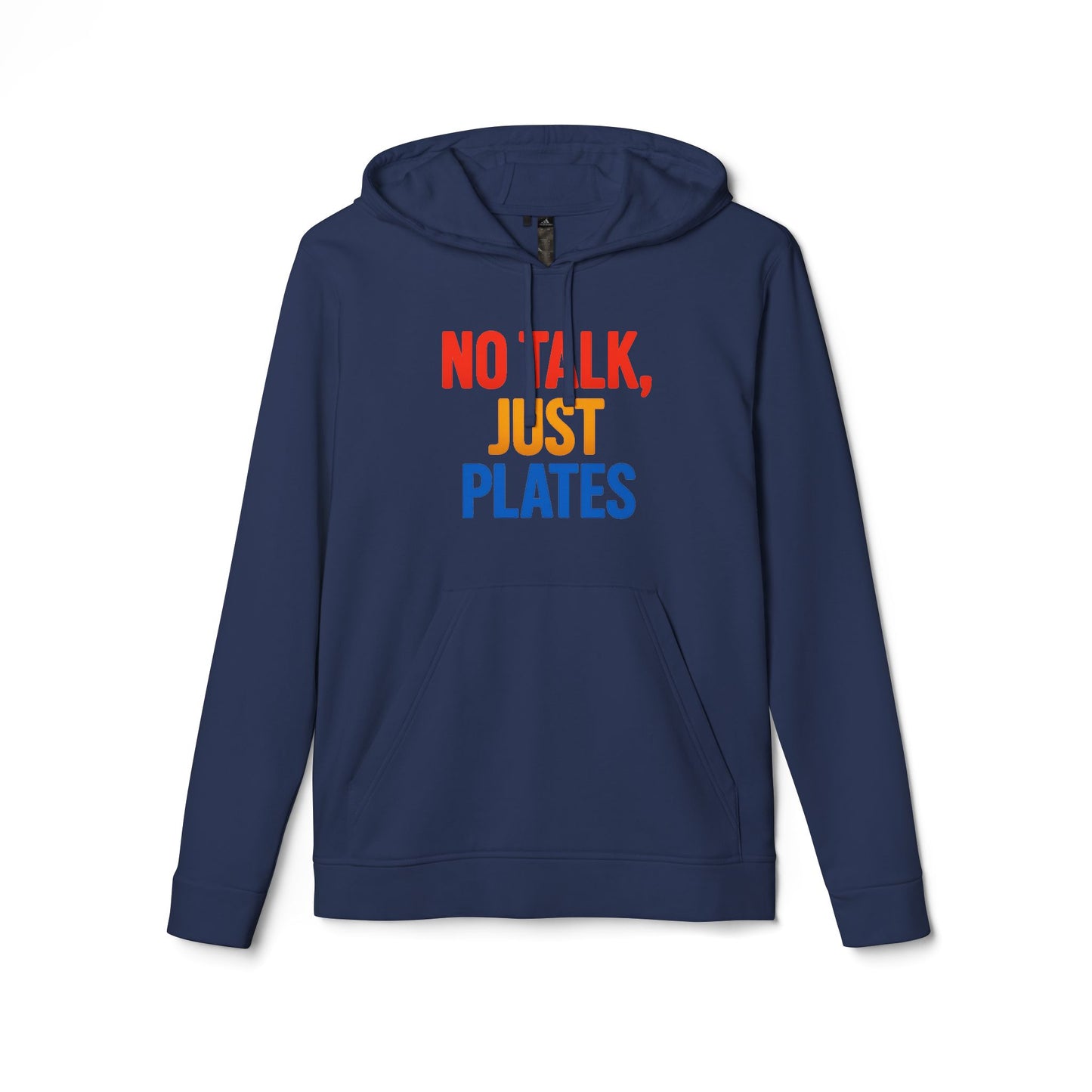 Adidas No Talk, Just Plates Hoodie - Unisex Fleece Sweatshirt for Food Lovers, Chef Gift, Casual Wear, Comfortable Fashion, Kitchen Humor