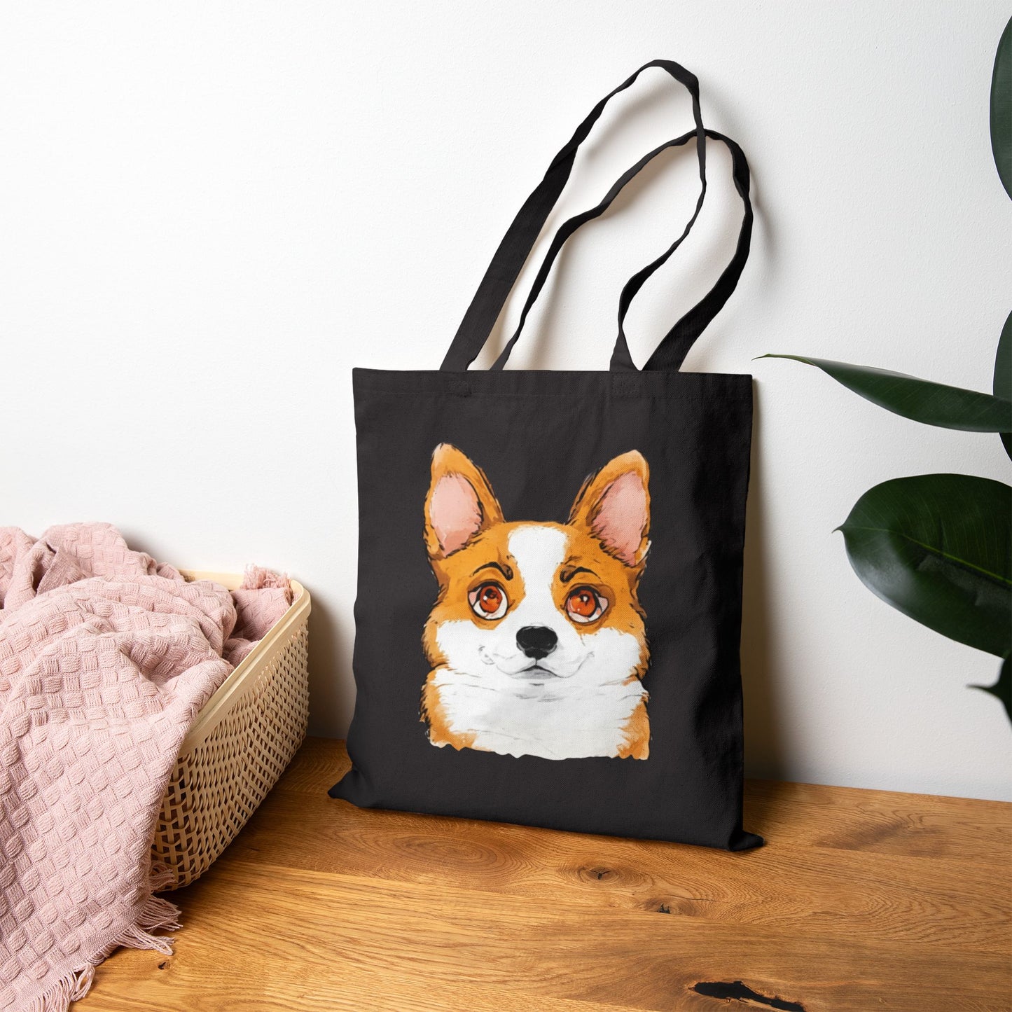 Cute Corgi Canvas Tote Bag | Durable Dog Lover Gift & Reusable Shopping Tote
