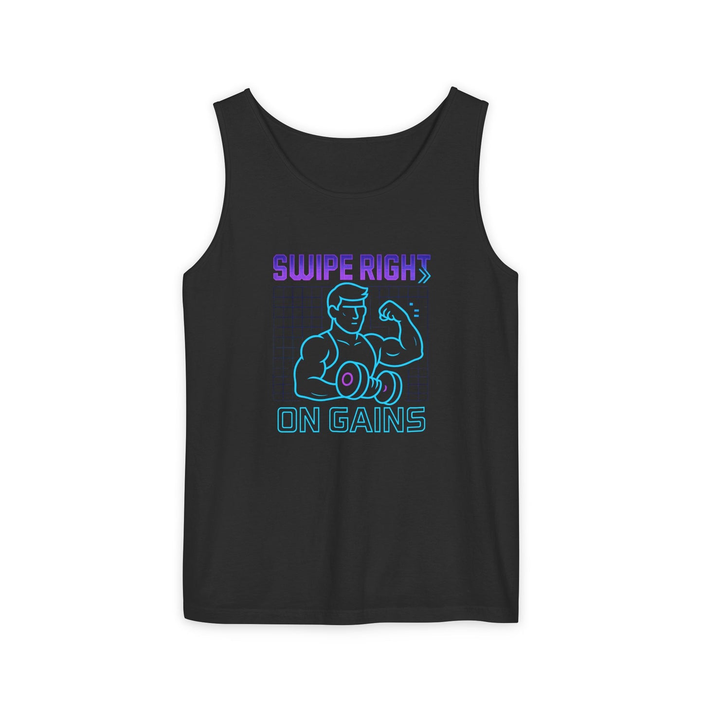 "Swipe Right on Gains" Tank Top | Funny Gym Shirt, Unisex Fitness Gift, Summer Workout Apparel