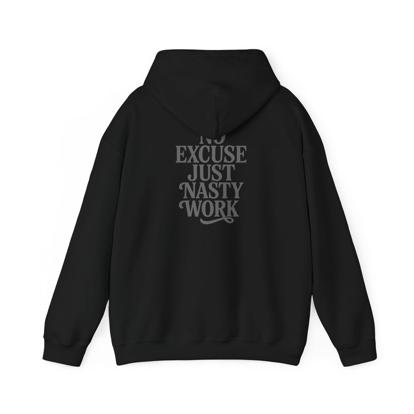 Nasty Work Embroidered Hoodie | Unisex Motivational Sweatshirt, Heavy Blend Gym Gift