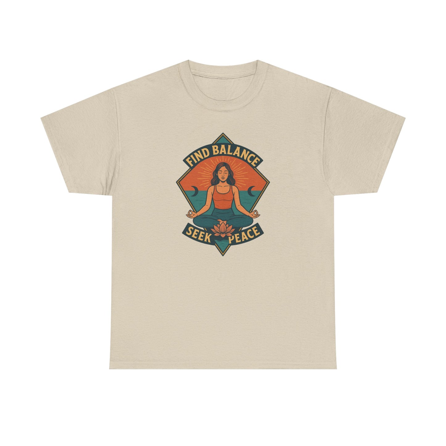Meditation T-Shirt | Find Balance, Seek Peace | Yoga & Wellness Gift