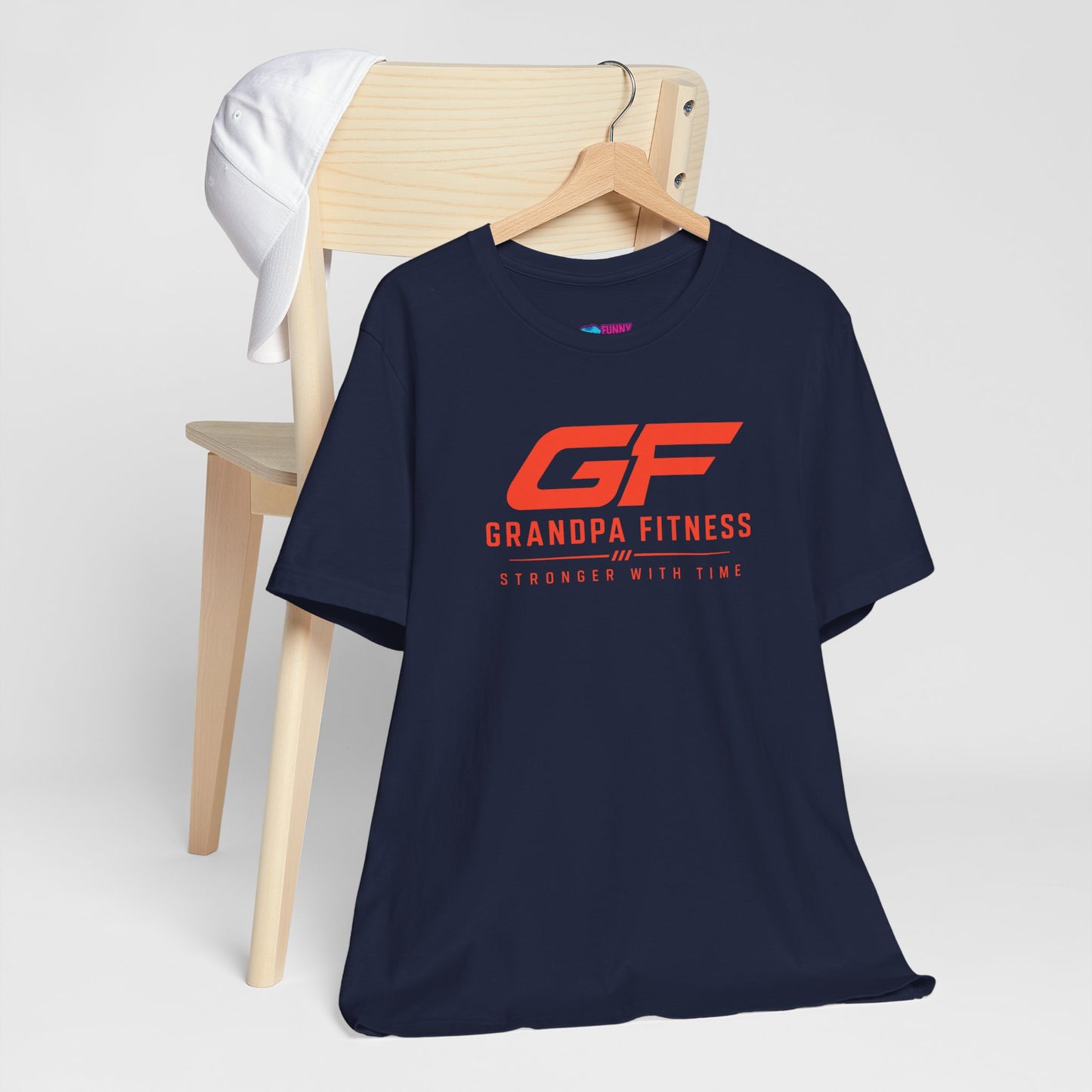 GF Grandpa Fitness Stronger With Time T-Shirt | Grandpa Gym Shirt for Active Men