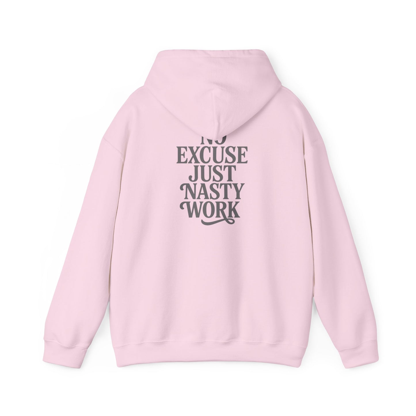 Nasty Work Embroidered Hoodie | Unisex Motivational Sweatshirt, Heavy Blend Gym Gift