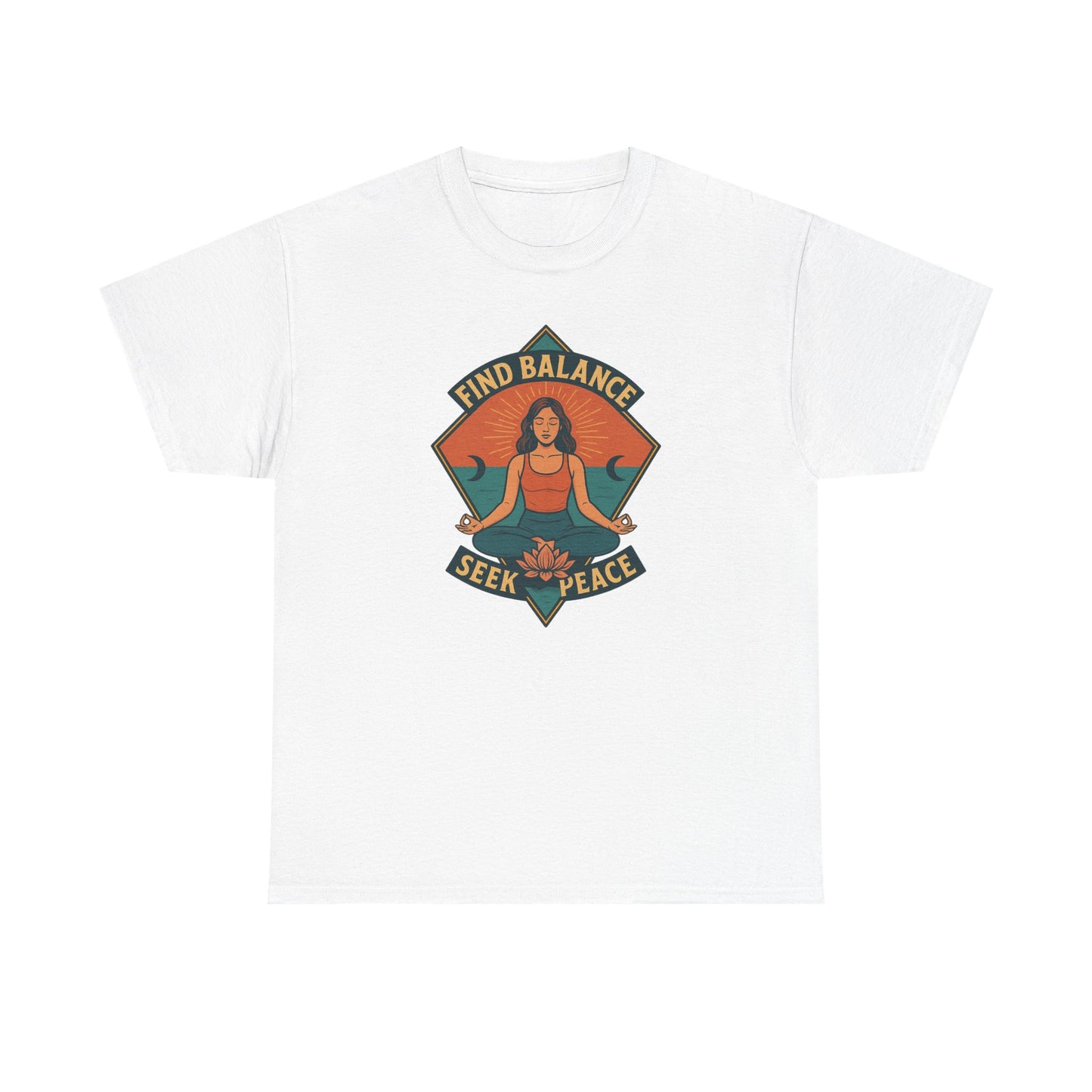 Meditation T-Shirt | Find Balance, Seek Peace | Yoga & Wellness Gift