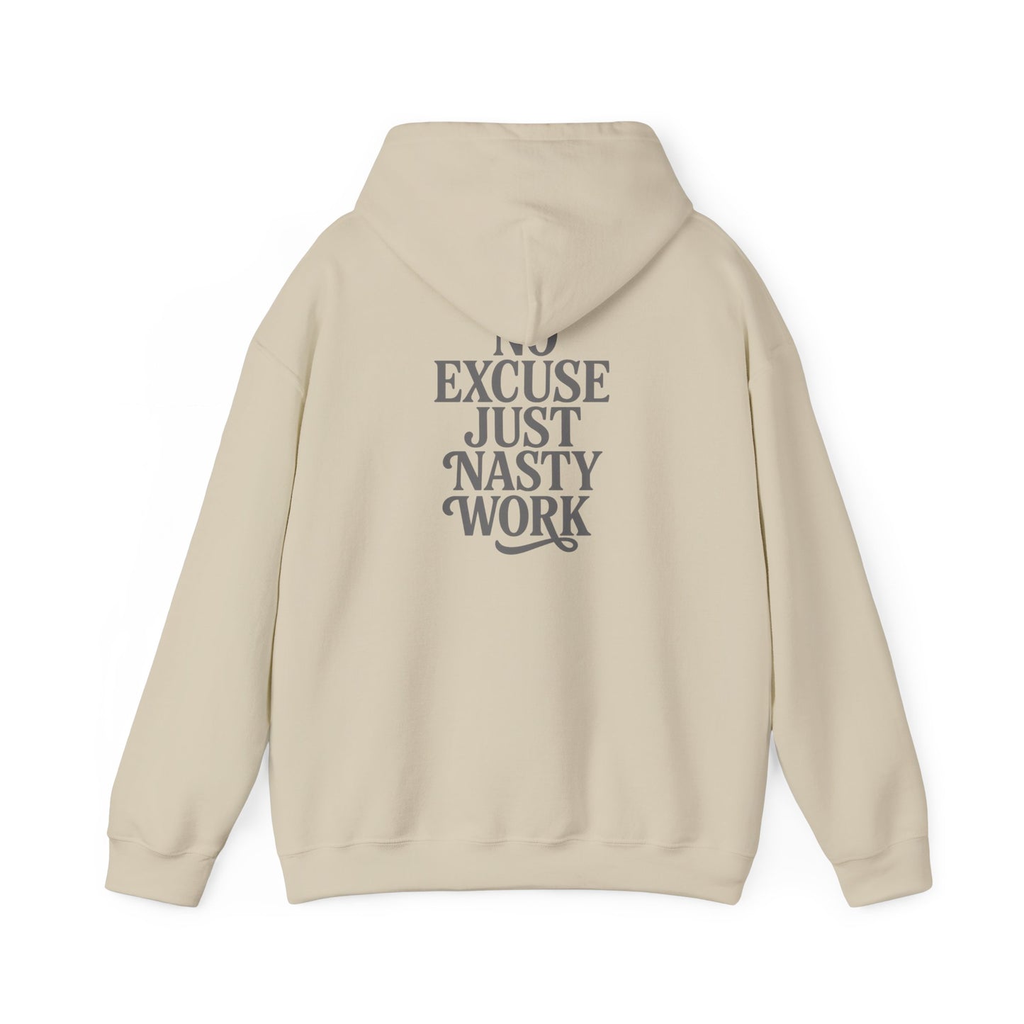 Nasty Work Embroidered Hoodie | Unisex Motivational Sweatshirt, Heavy Blend Gym Gift