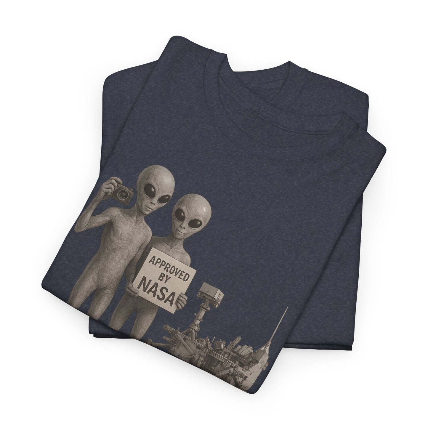 Funny Alien NASA T-Shirt | Unisex Heavy Cotton Sci-Fi Lover Gift