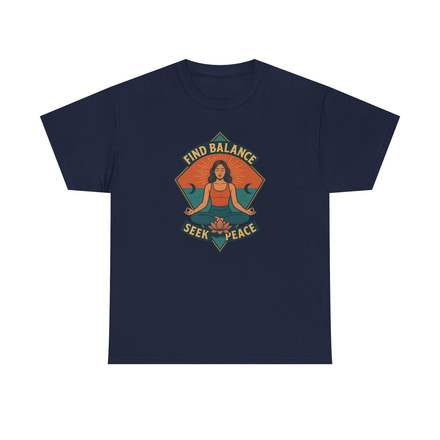 Meditation T-Shirt | Find Balance, Seek Peace | Yoga & Wellness Gift