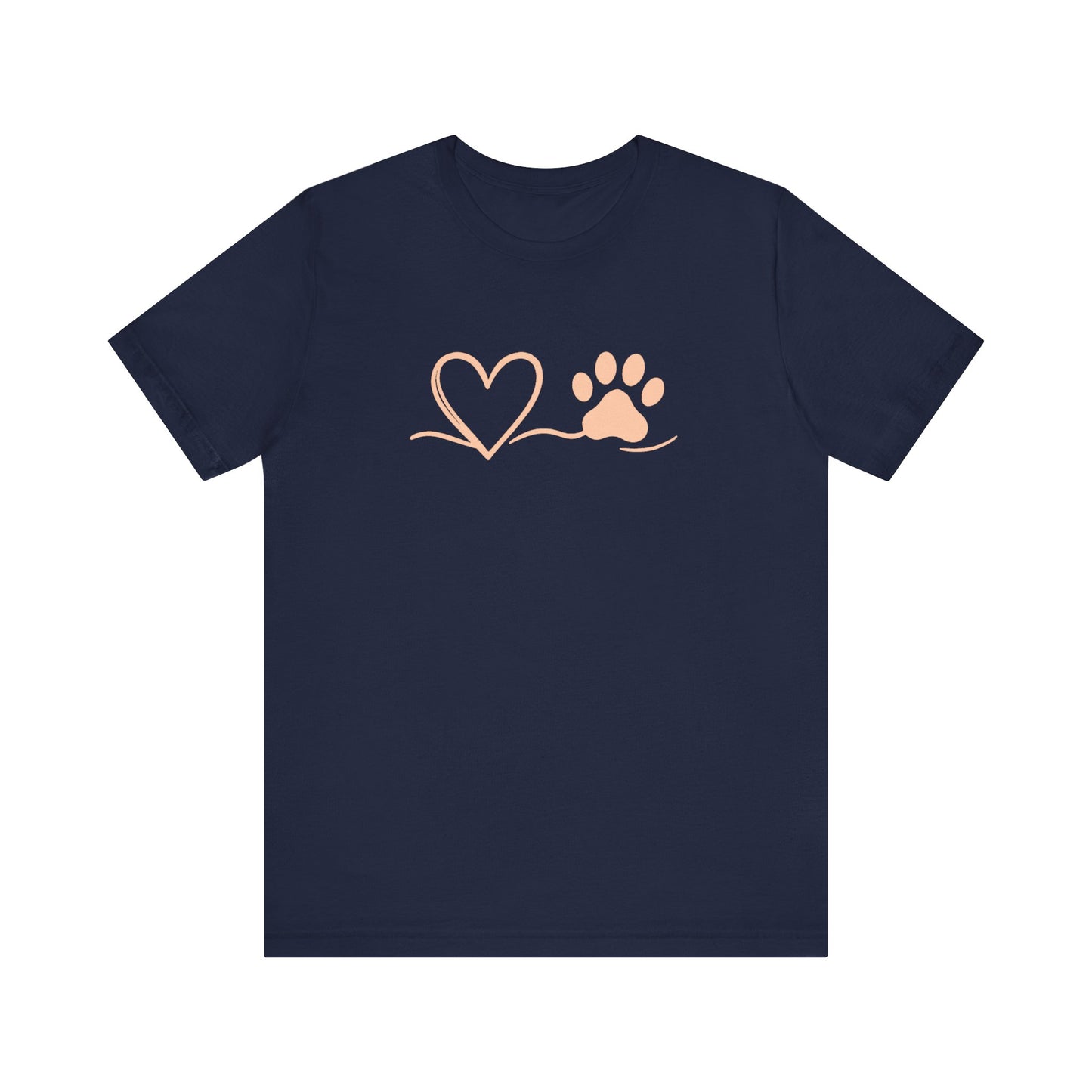 Heart & Paw Print T-Shirt | Soft Cotton Unisex Pet Lover Tee