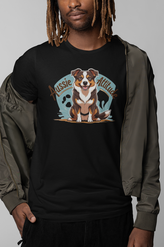 Aussie Attitude Australian Cattle Dog T-Shirt | Blue Heeler Dog Lover Gift, Unisex Pet Owner Tee