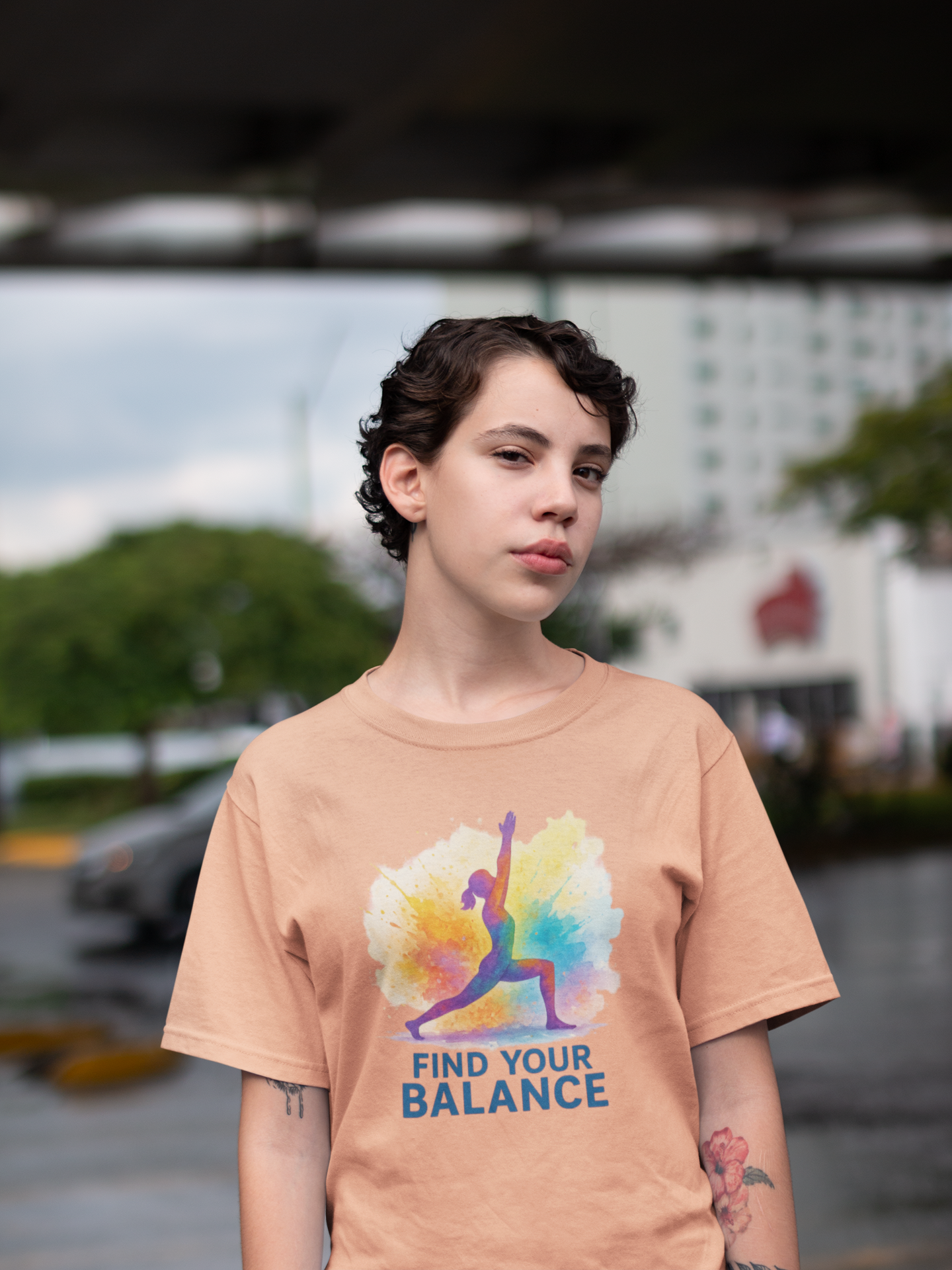 Colorful Yoga T-Shirt | Unisex Fitness Shirt, Mindfulness & Wellness Gift