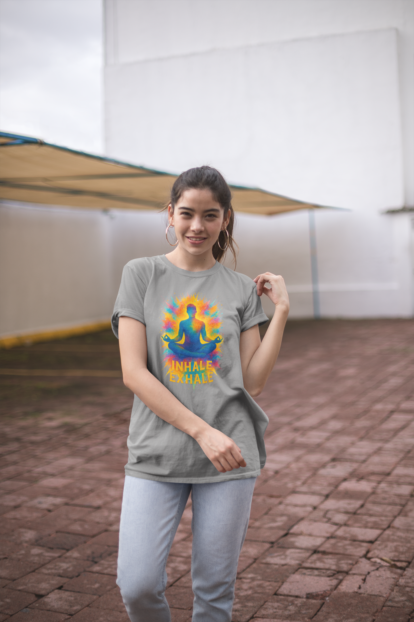 "Inhale Exhale" Mindfulness Tee | Yoga & Meditation Gift, Bohemian Style Shirt