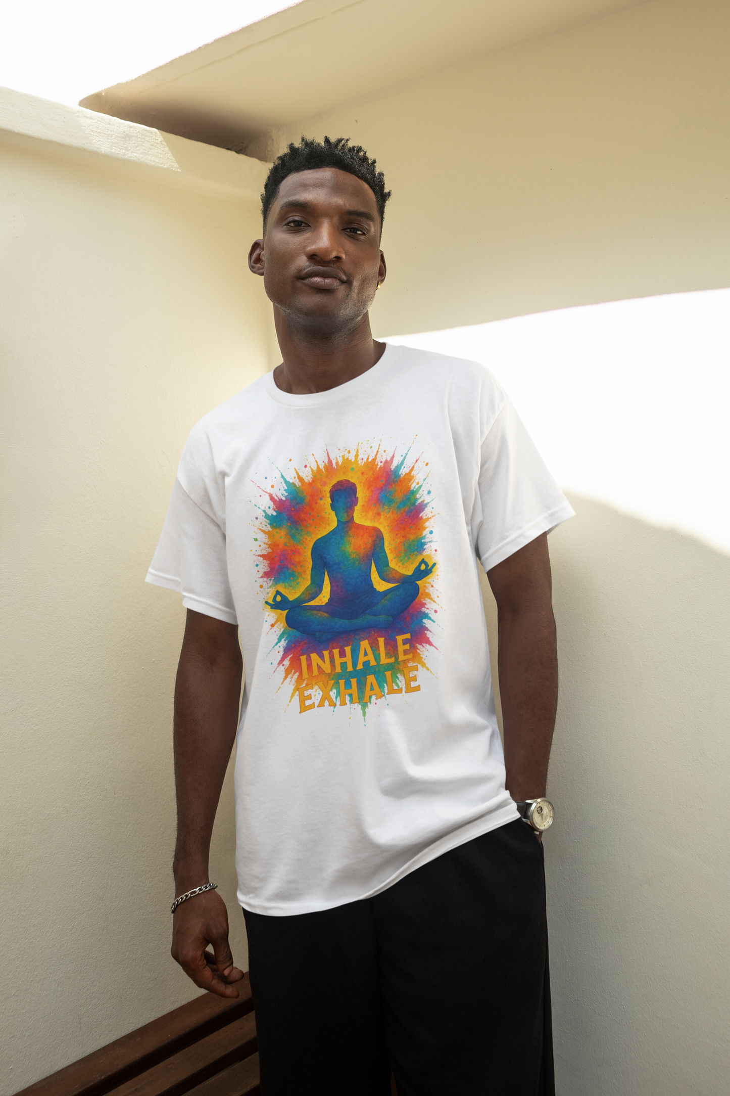 "Inhale Exhale" Mindfulness Tee | Yoga & Meditation Gift, Bohemian Style Shirt