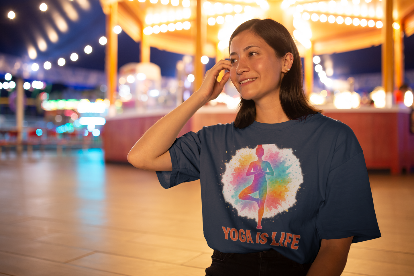 "Yoga Is Life" T-Shirt | Garment-Dyed Yoga Apparel & Wellness Gift