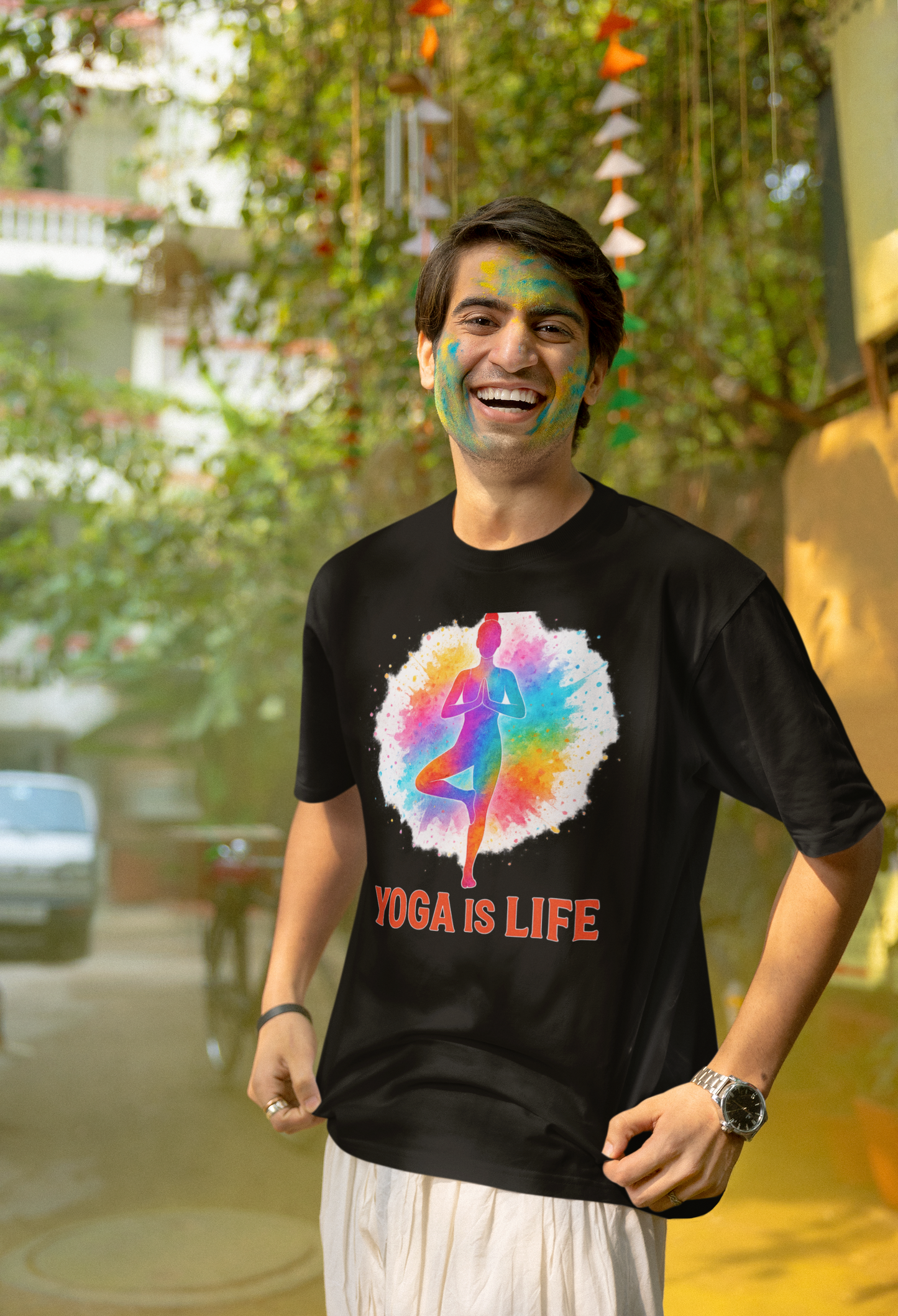 "Yoga Is Life" T-Shirt | Garment-Dyed Yoga Apparel & Wellness Gift