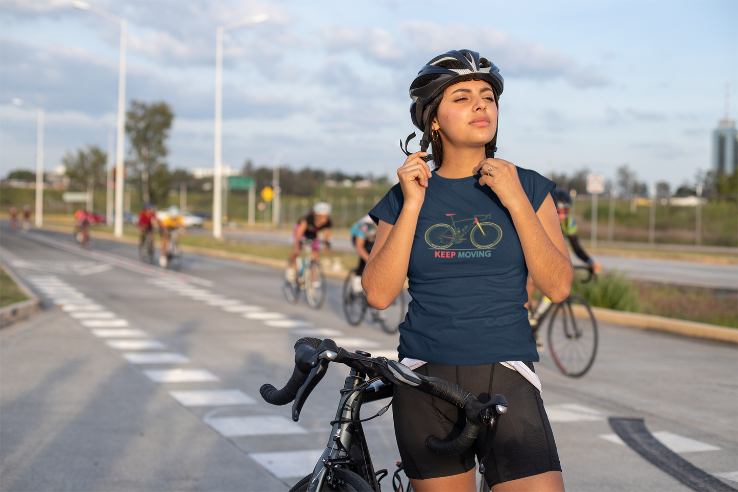 "Keep Moving" Motivational Tee | Unisex Cycling & Fitness Gift