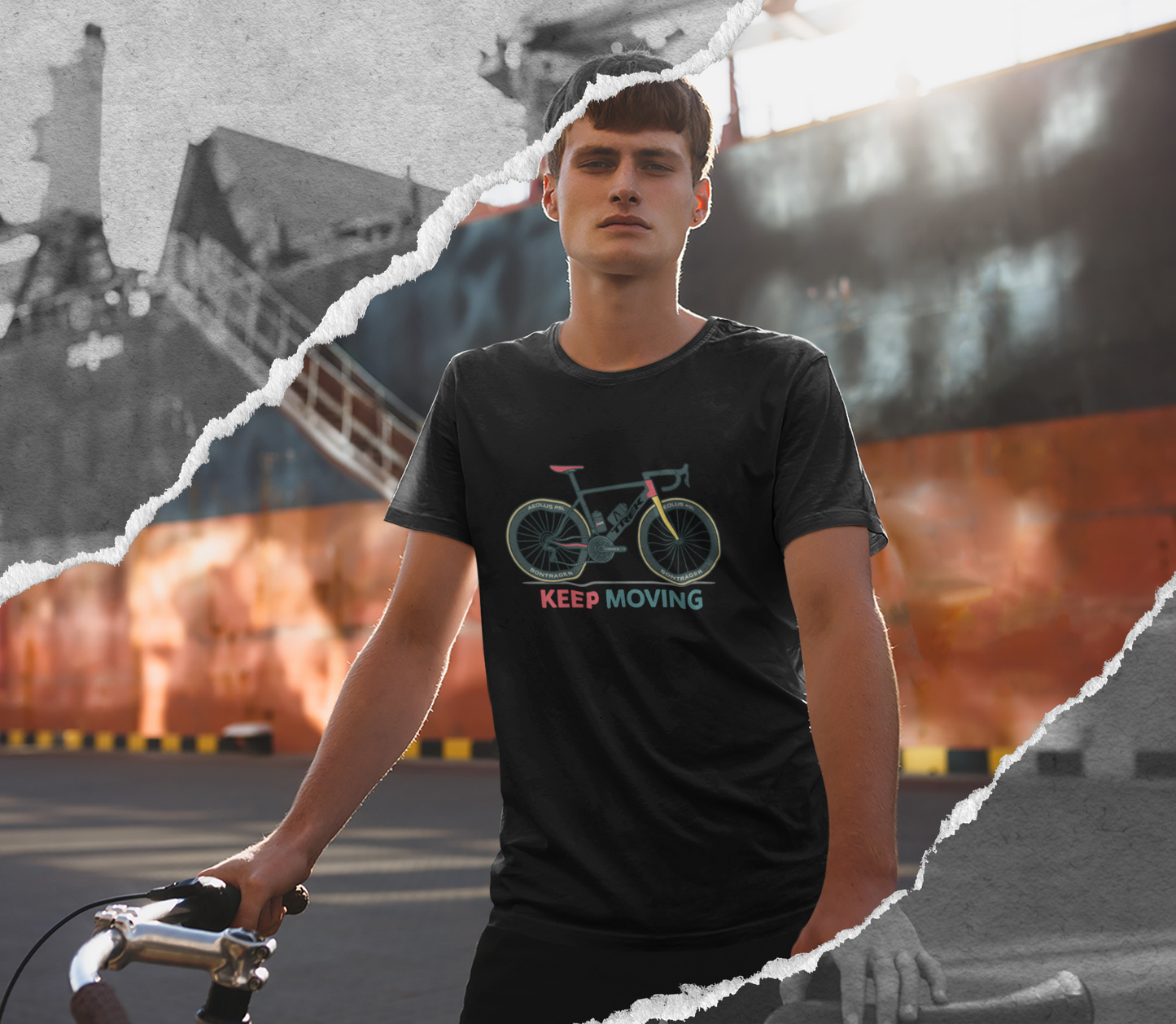 "Keep Moving" Motivational Tee | Unisex Cycling & Fitness Gift