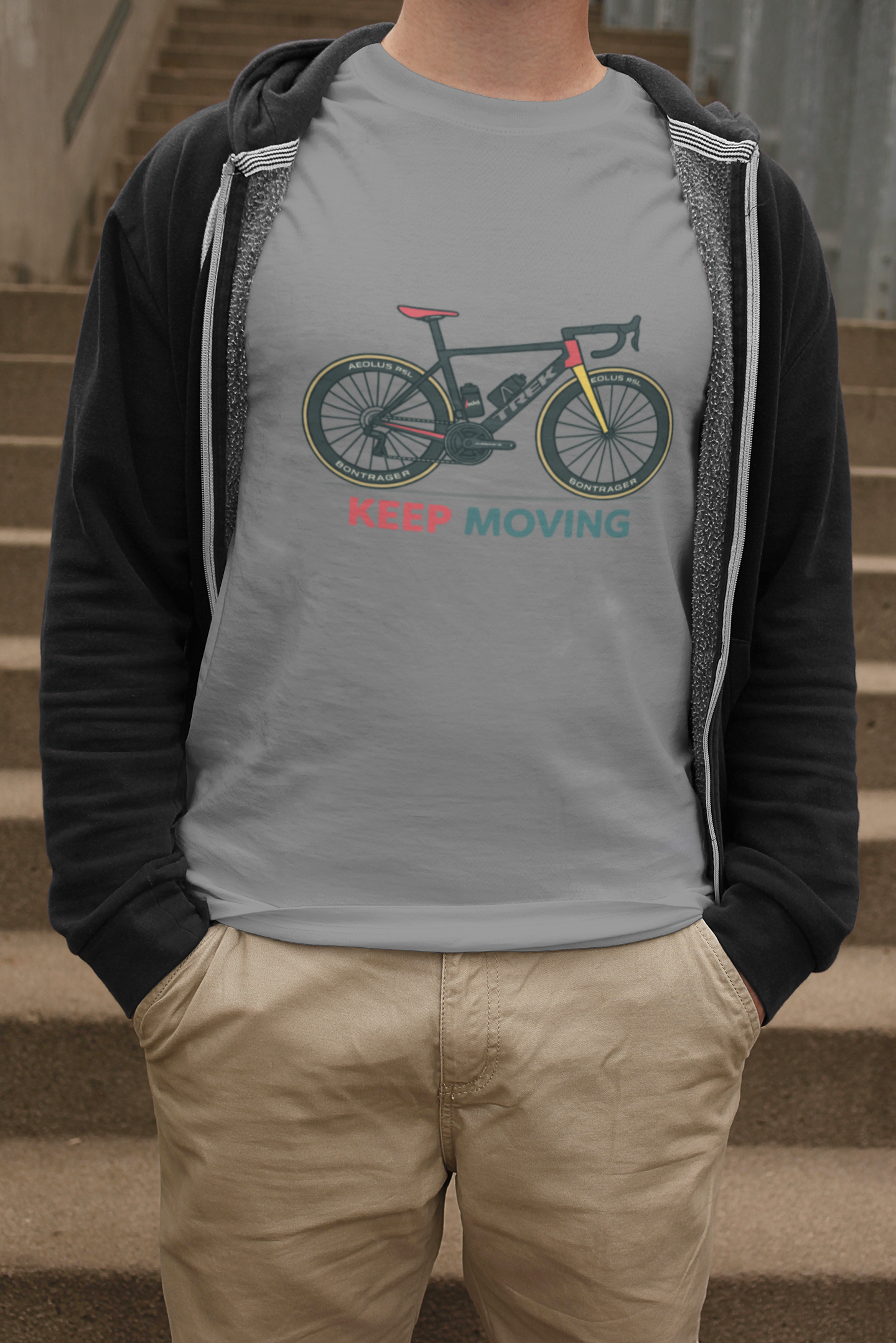 "Keep Moving" Motivational Tee | Unisex Cycling & Fitness Gift