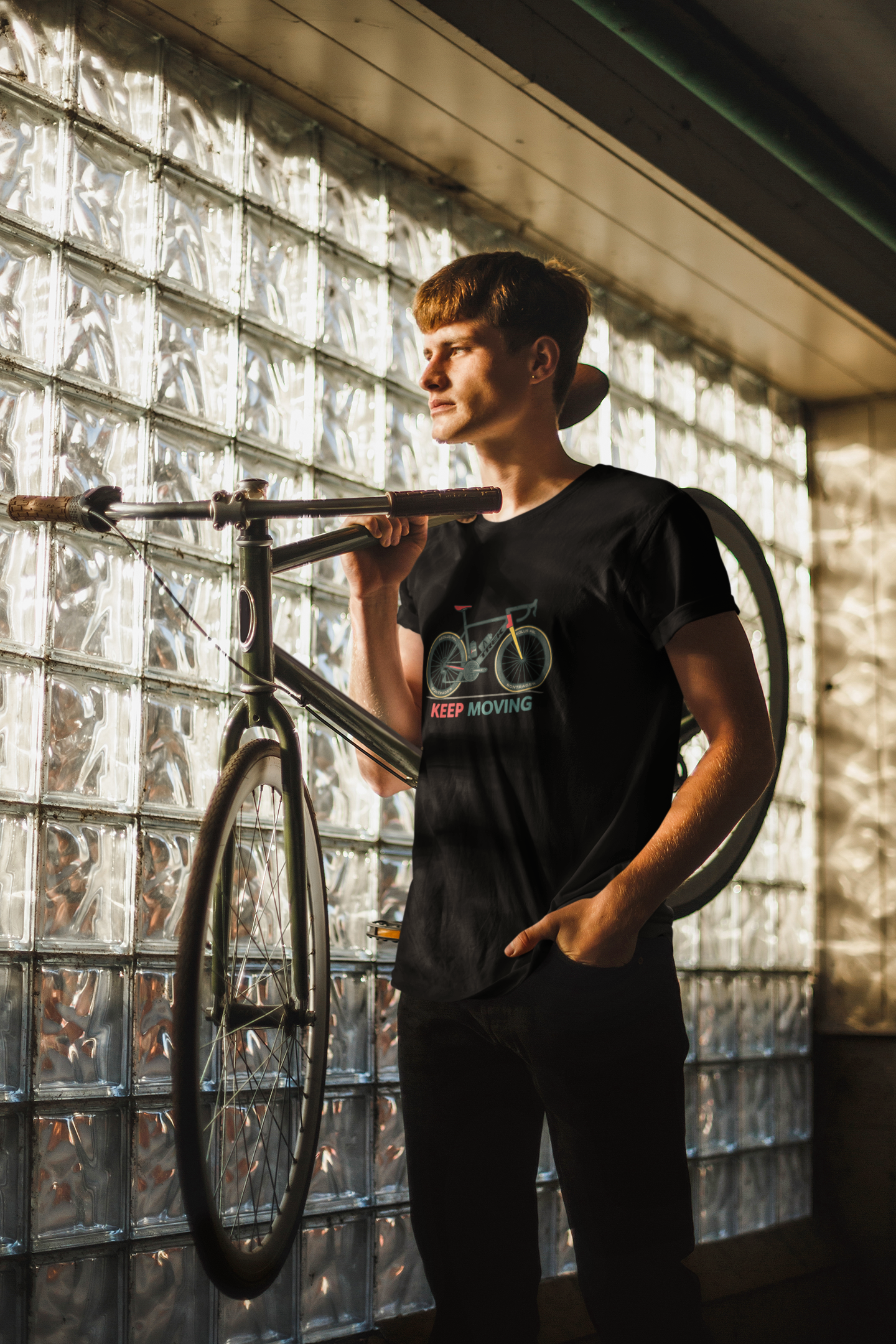 "Keep Moving" Motivational Tee | Unisex Cycling & Fitness Gift