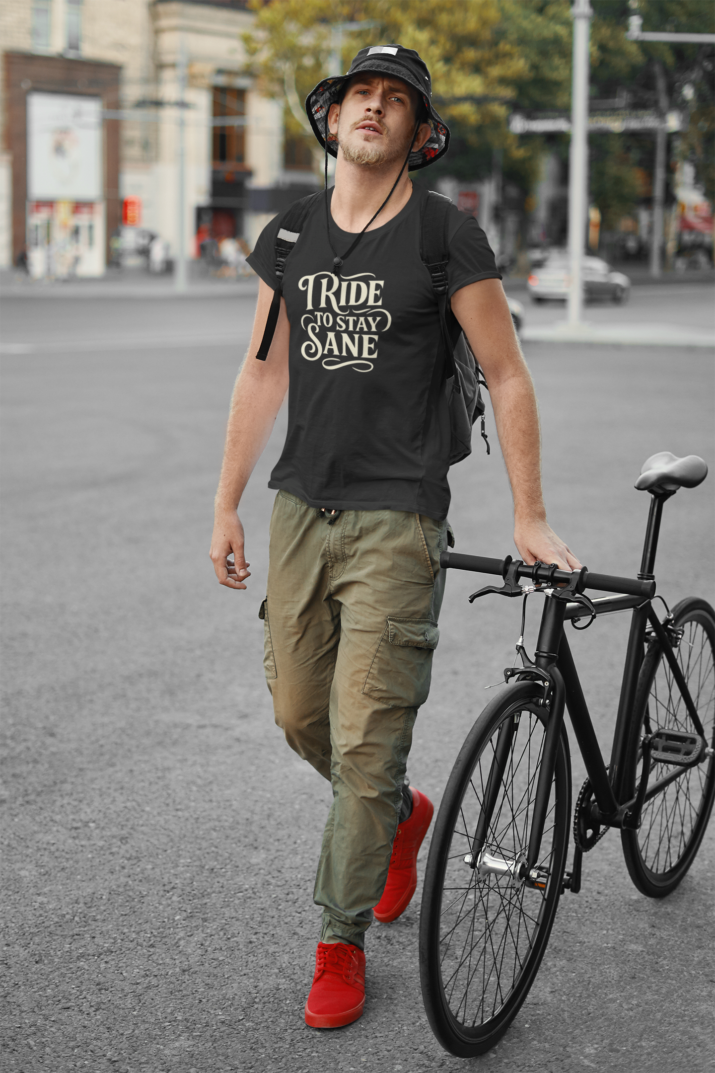 Ride to Stay Sane" Retro Biker Tee, Gift for Motorcyclists