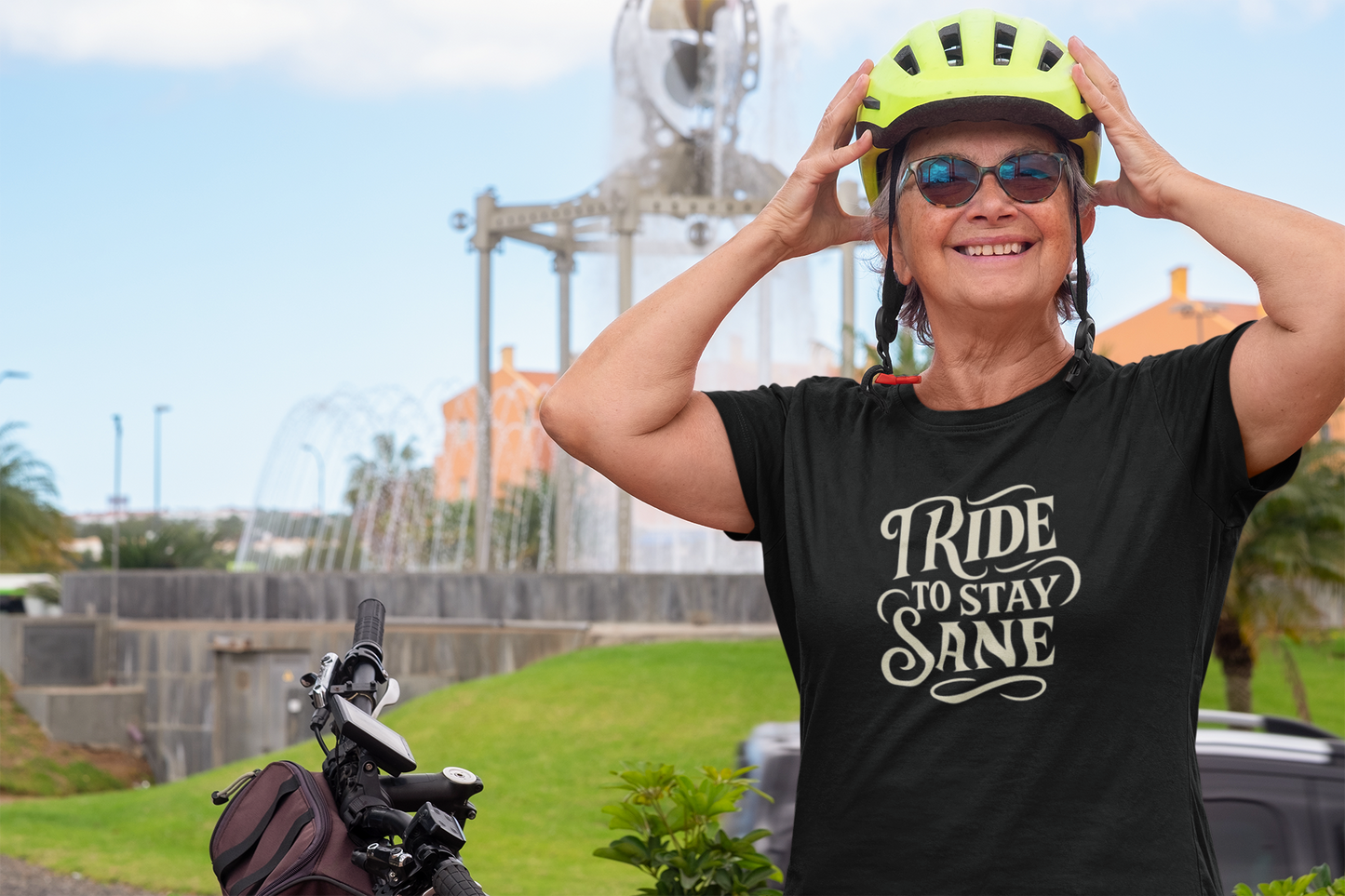 Ride to Stay Sane" Retro Biker Tee, Gift for Motorcyclists