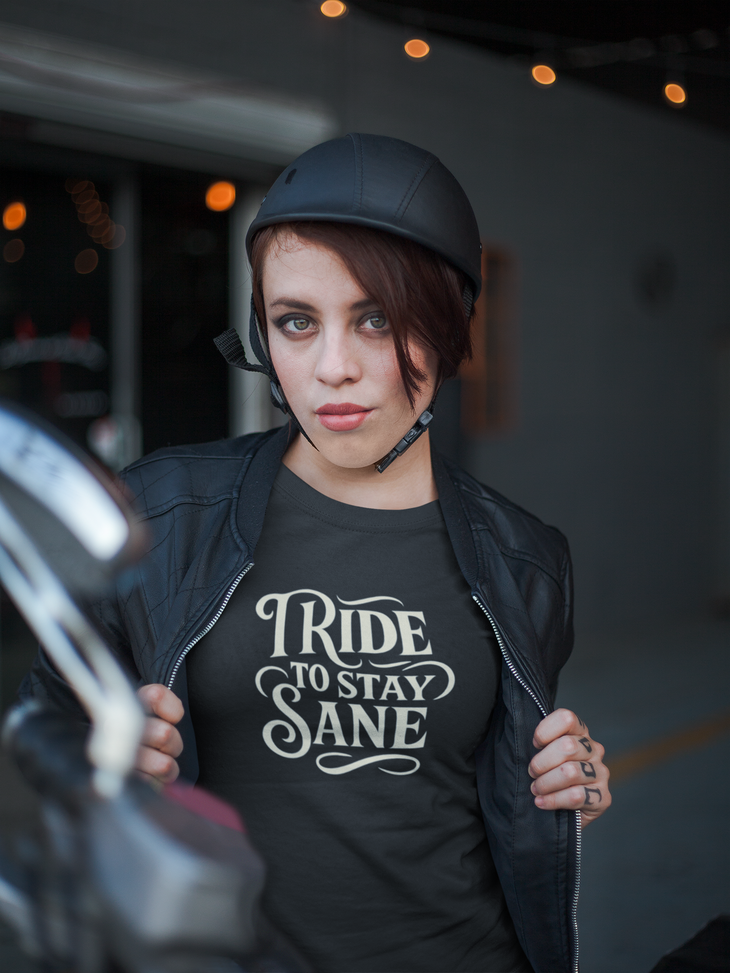 Ride to Stay Sane" Retro Biker Tee, Gift for Motorcyclists
