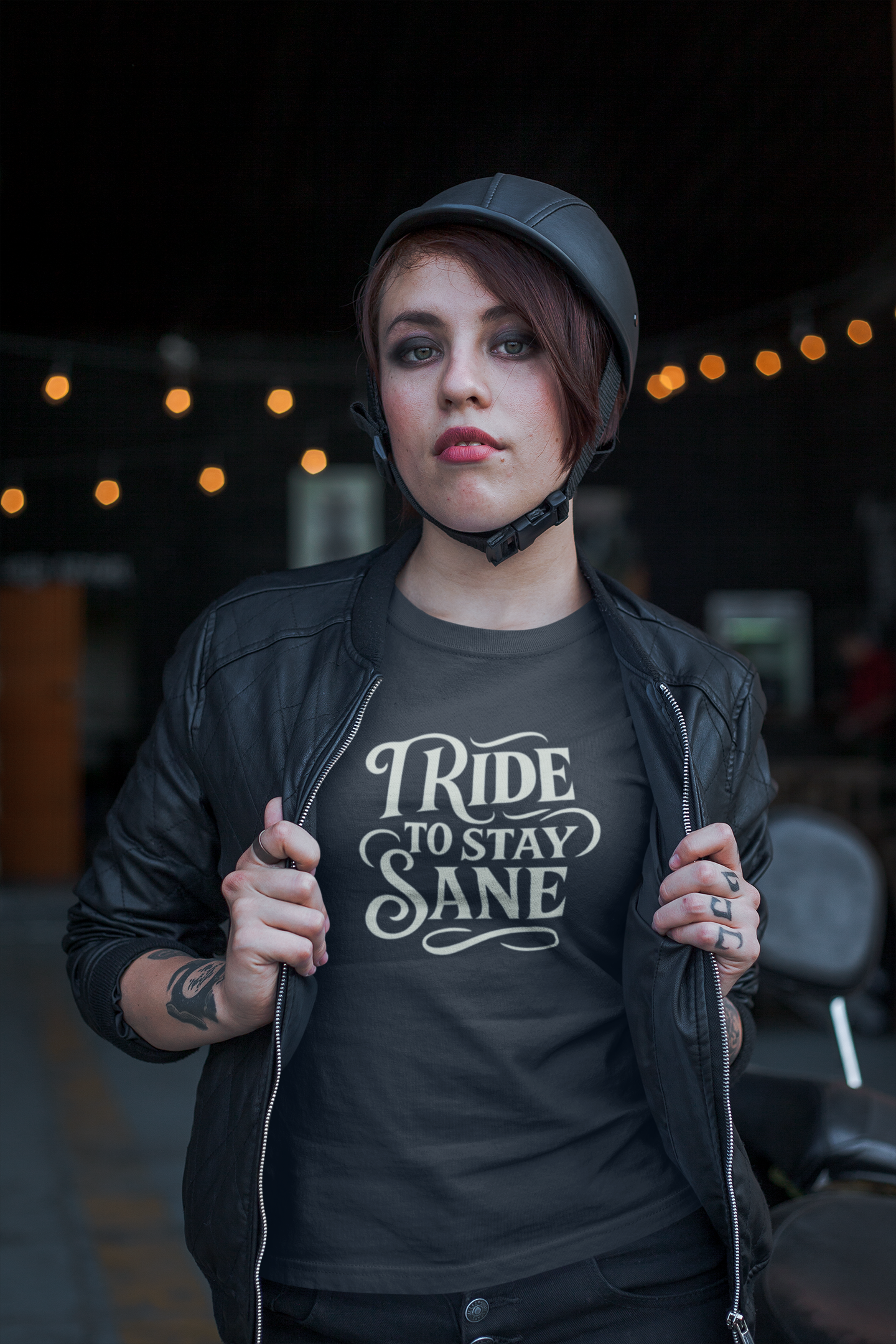 Ride to Stay Sane" Retro Biker Tee, Gift for Motorcyclists