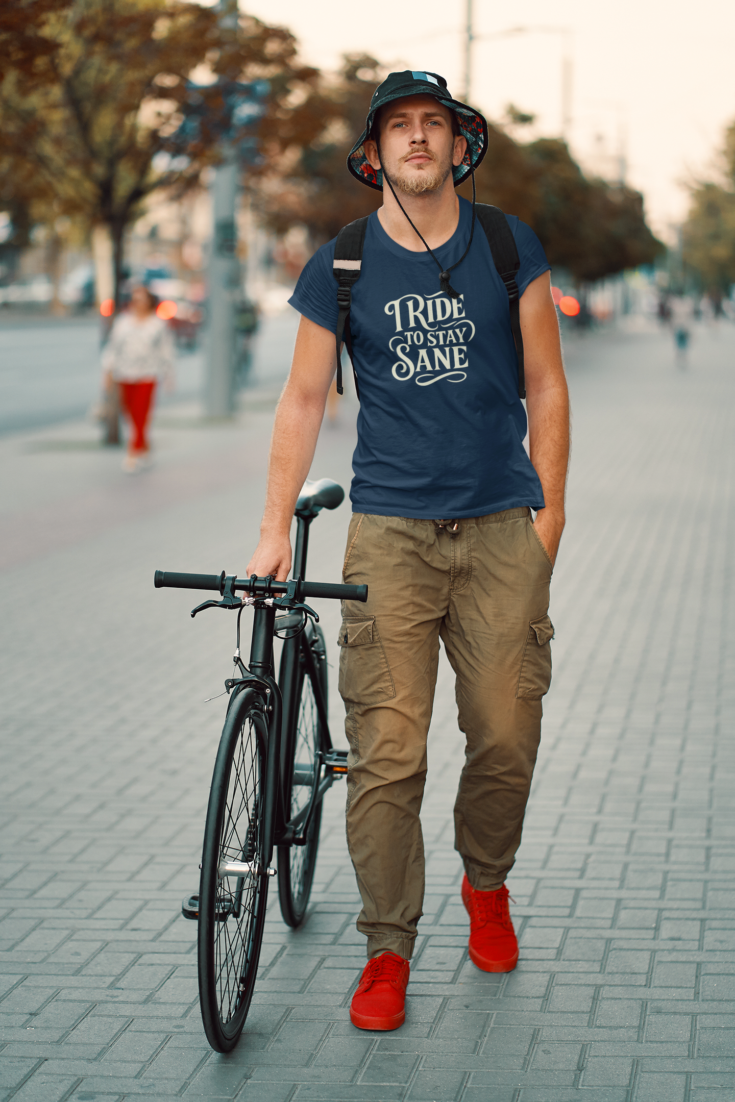 Ride to Stay Sane" Retro Biker Tee, Gift for Motorcyclists