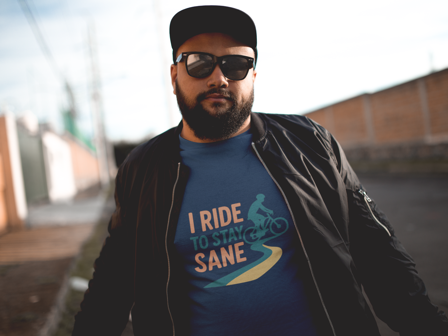 I Ride to Stay Sane" Cycling Tee, Bike Enthusiast Gift