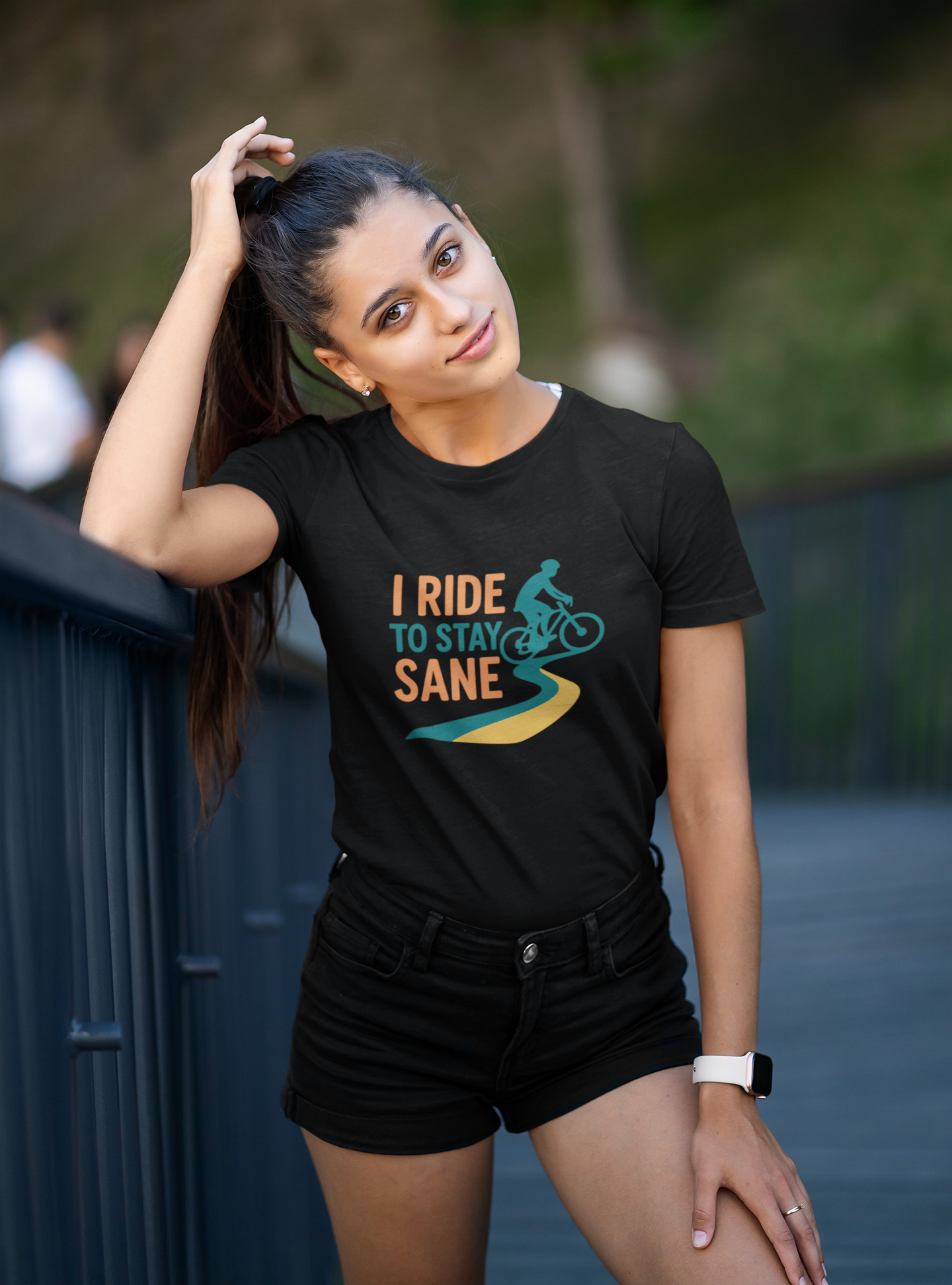 I Ride to Stay Sane" Cycling Tee, Bike Enthusiast Gift