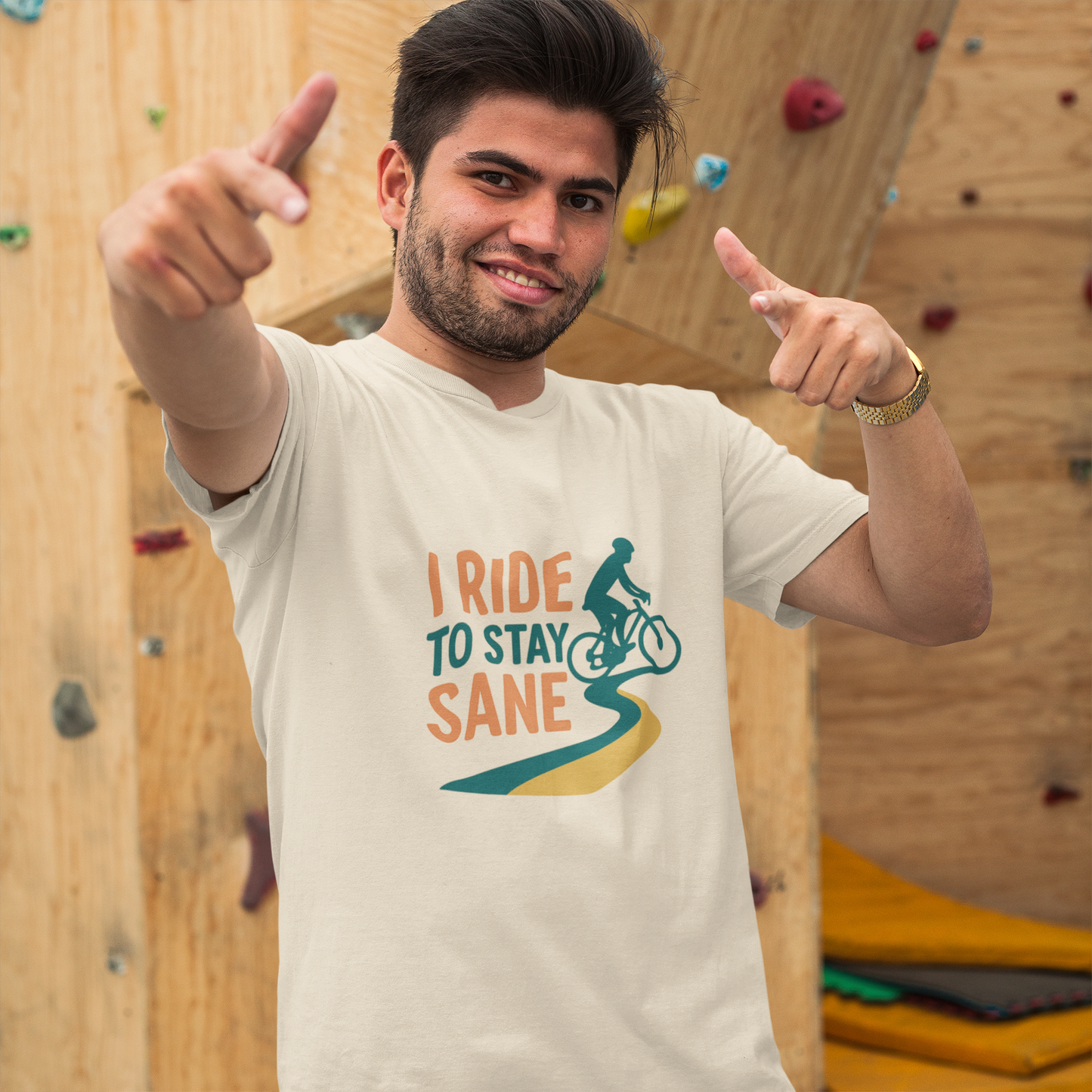I Ride to Stay Sane" Cycling Tee, Bike Enthusiast Gift