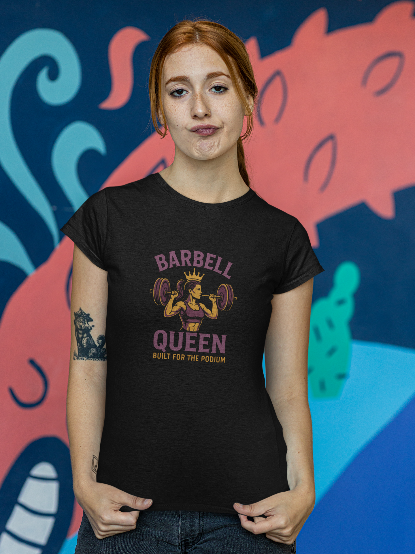 Barbell Queen Women's Gym Tee | Empowering Workout T-Shirt & Fitness Gift