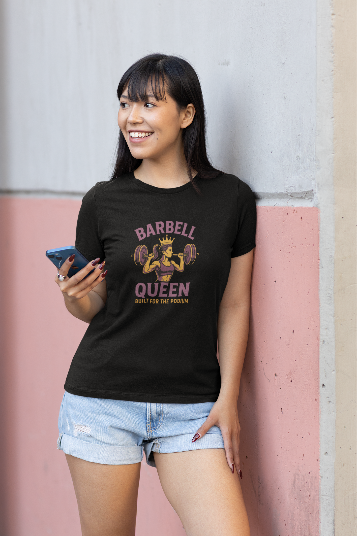 Barbell Queen Women's Gym Tee | Empowering Workout T-Shirt & Fitness Gift