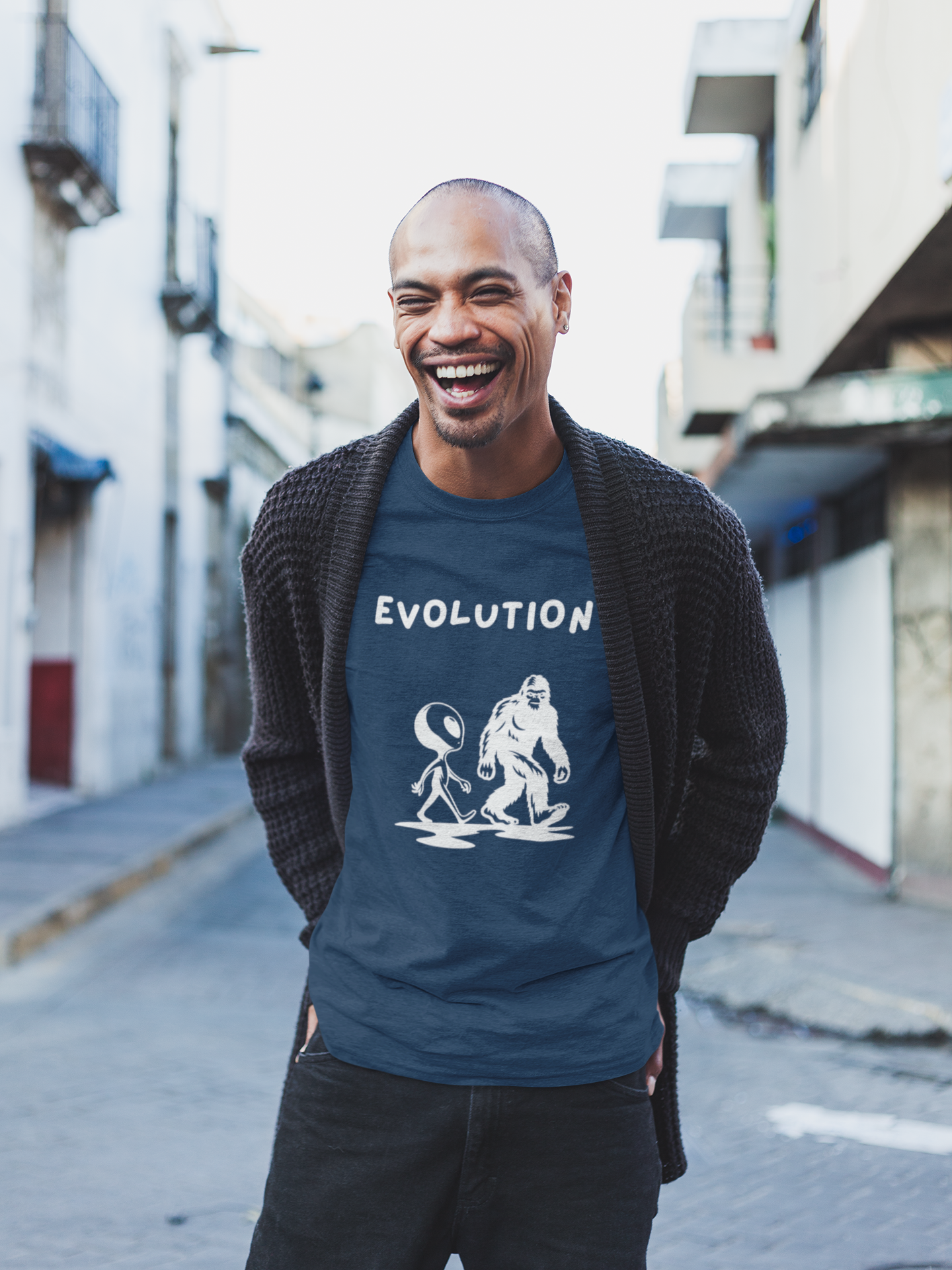 Bigfoot & Alien Evolution T-Shirt | Funny Sci-Fi & Cryptid Graphic Tee