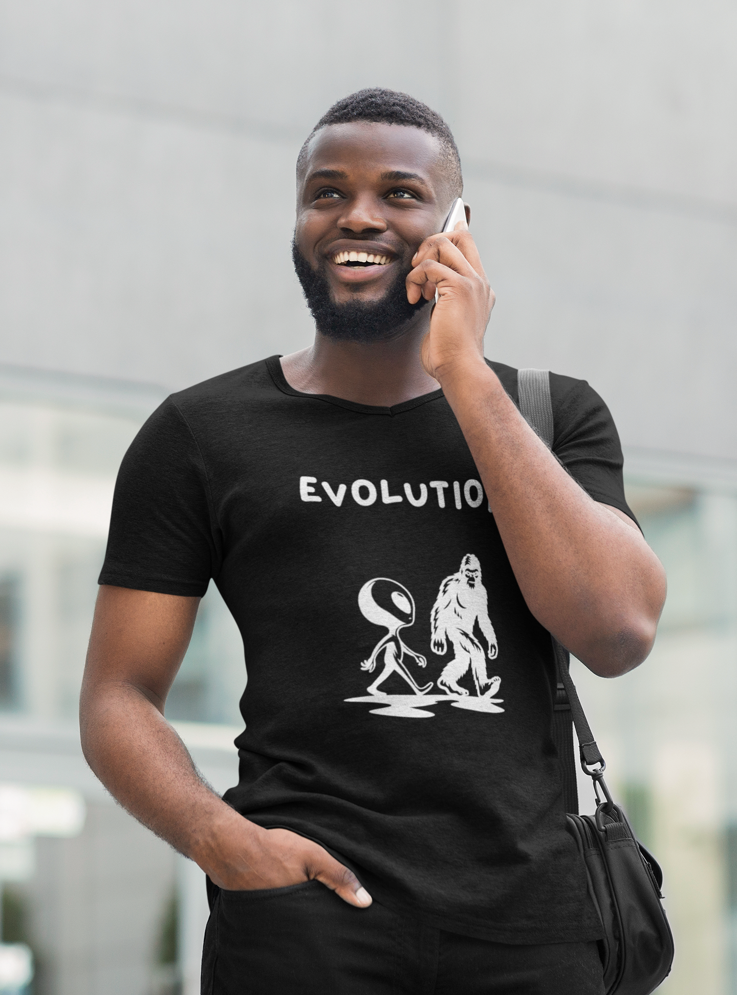 Bigfoot & Alien Evolution T-Shirt | Funny Sci-Fi & Cryptid Graphic Tee