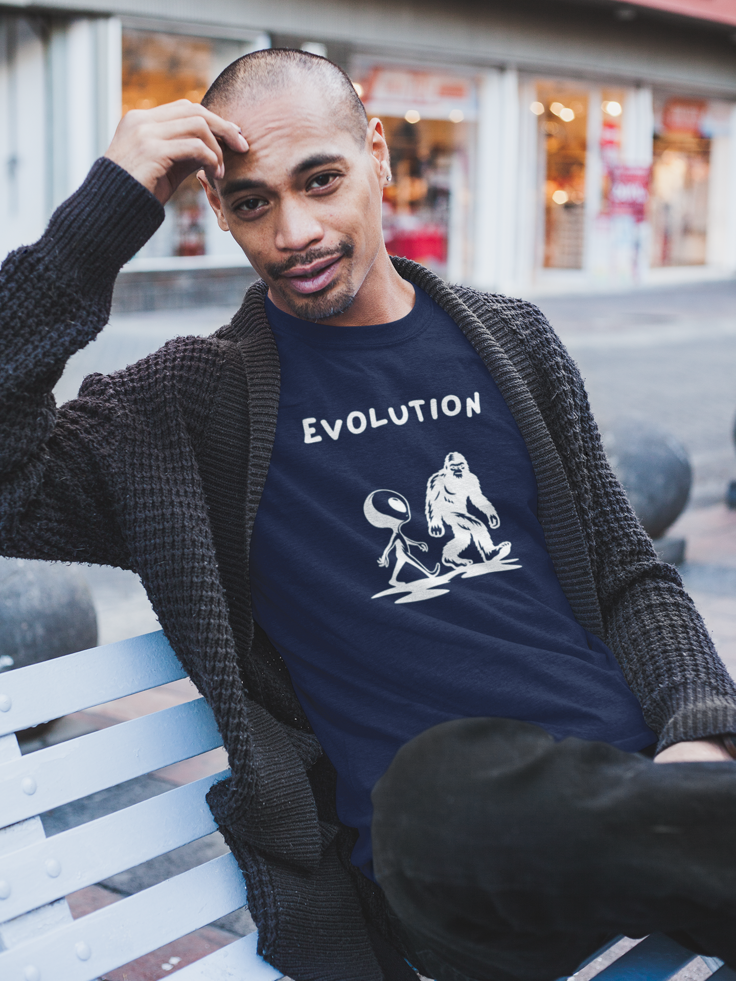 Bigfoot & Alien Evolution T-Shirt | Funny Sci-Fi & Cryptid Graphic Tee