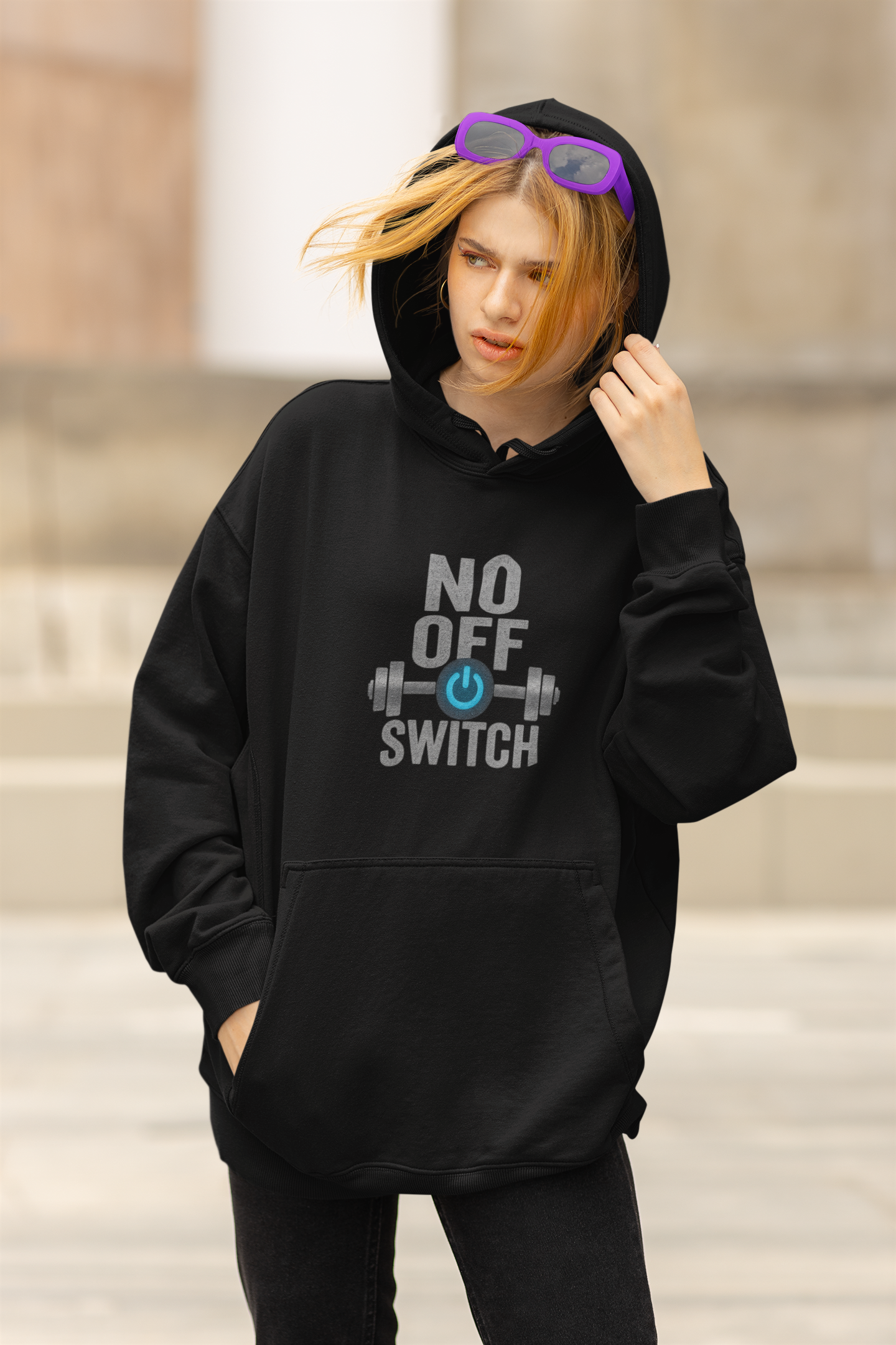 No Off Switch Unisex Hoodie | Motivational Fitness Apparel & Gym Lover Gift
