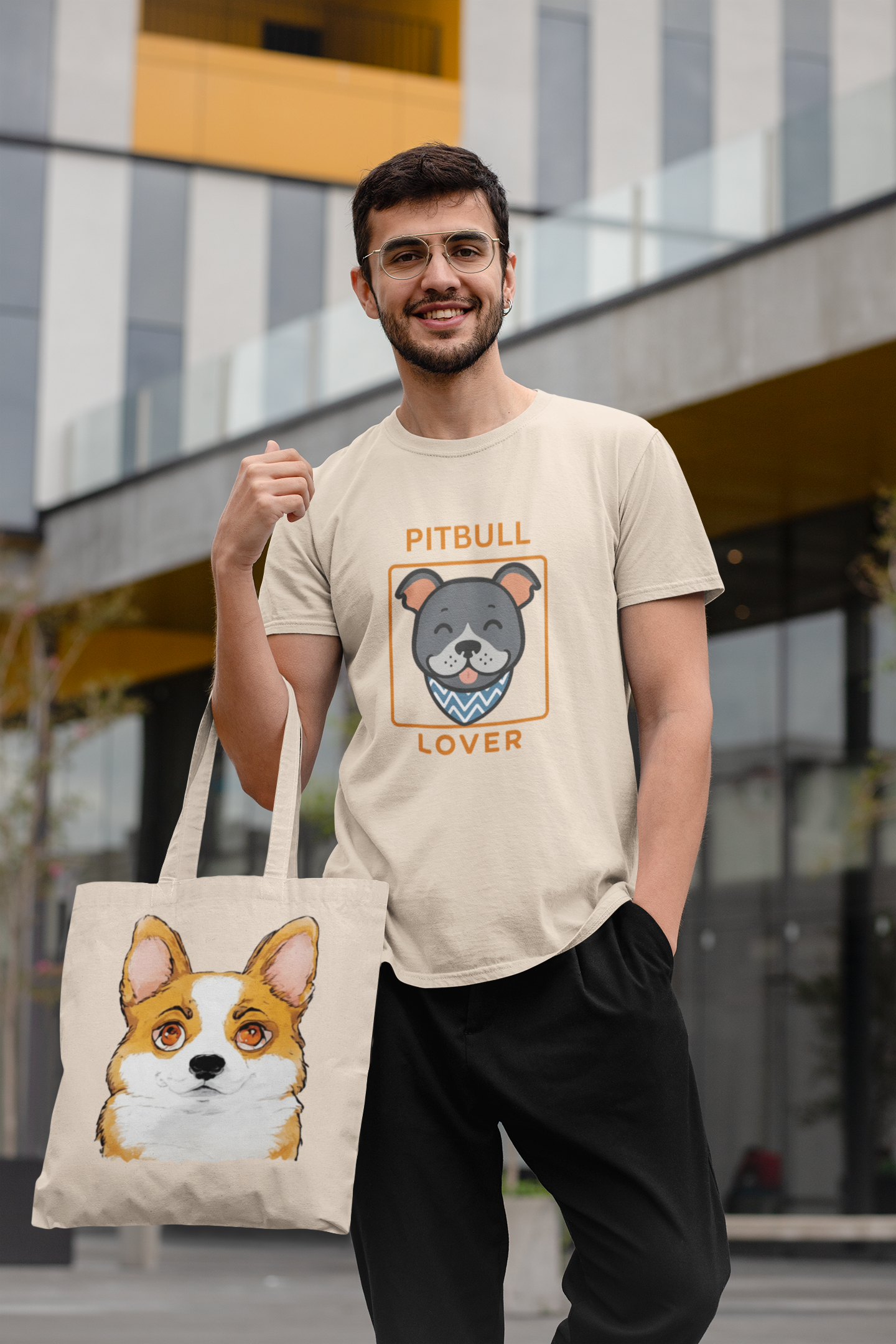Cute Corgi Canvas Tote Bag | Durable Dog Lover Gift & Reusable Shopping Tote