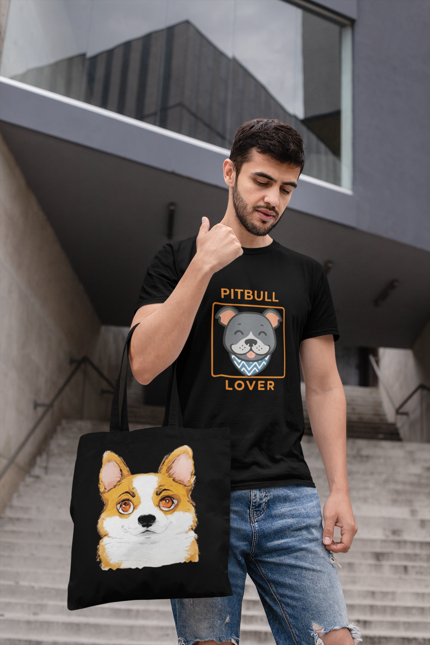 Cute Corgi Canvas Tote Bag | Durable Dog Lover Gift & Reusable Shopping Tote