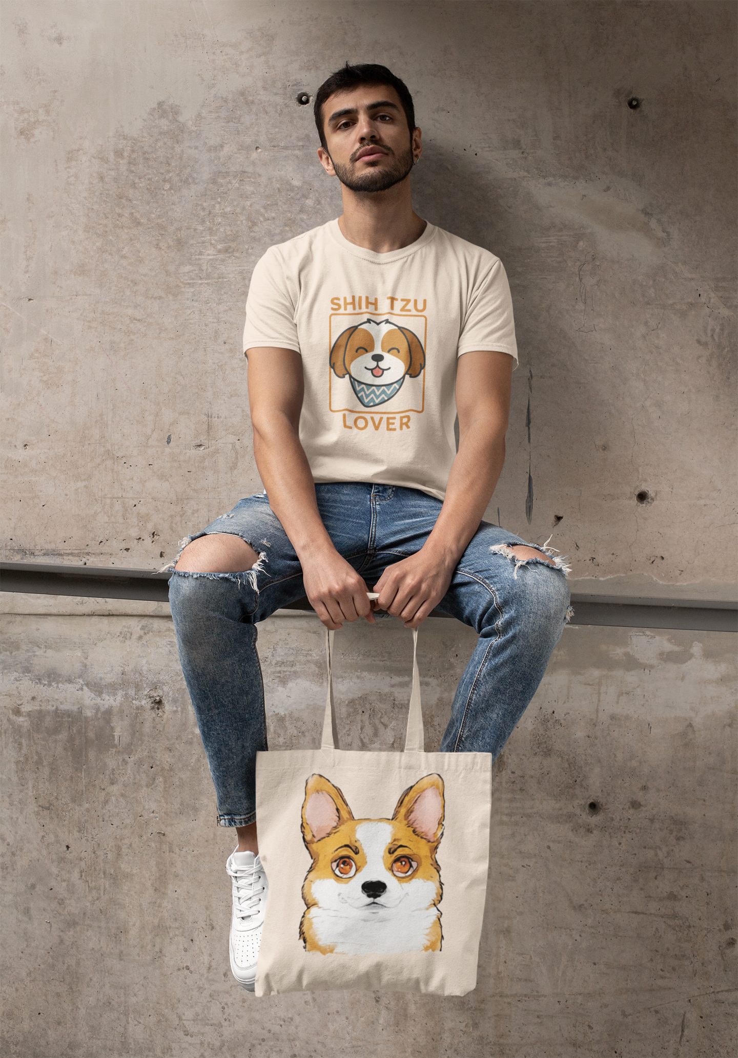 Cute Corgi Canvas Tote Bag | Durable Dog Lover Gift & Reusable Shopping Tote