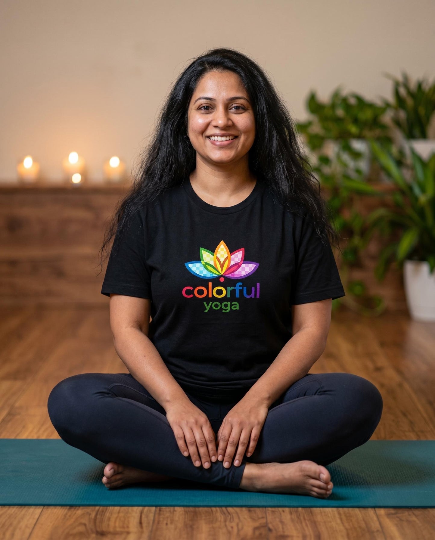 Colorful Yoga Lotus T-Shirt | Rainbow Meditation & Mindfulness Unisex Tee