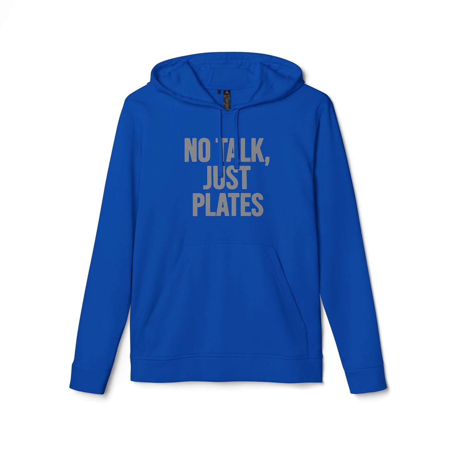 Adidas Fleece Hoodie - No Talk, Just Plates | Sporty Casual Wear, Unisex Lounge Apparel, Gift for Food Lovers, Everyday Comfort