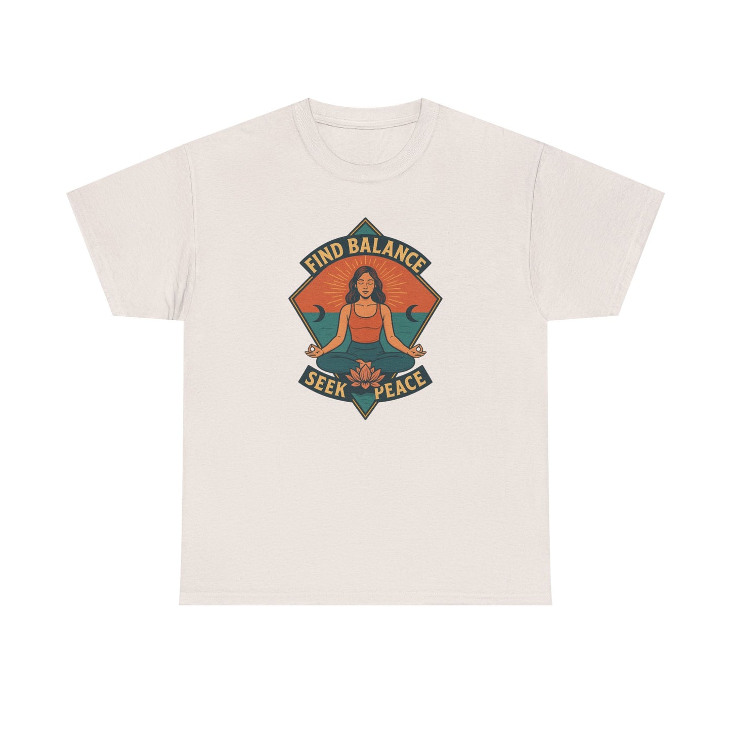 Meditation T-Shirt | Find Balance, Seek Peace | Yoga & Wellness Gift