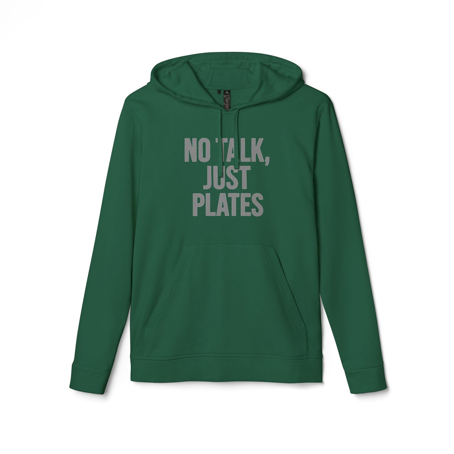 Adidas Fleece Hoodie - No Talk, Just Plates | Sporty Casual Wear, Unisex Lounge Apparel, Gift for Food Lovers, Everyday Comfort