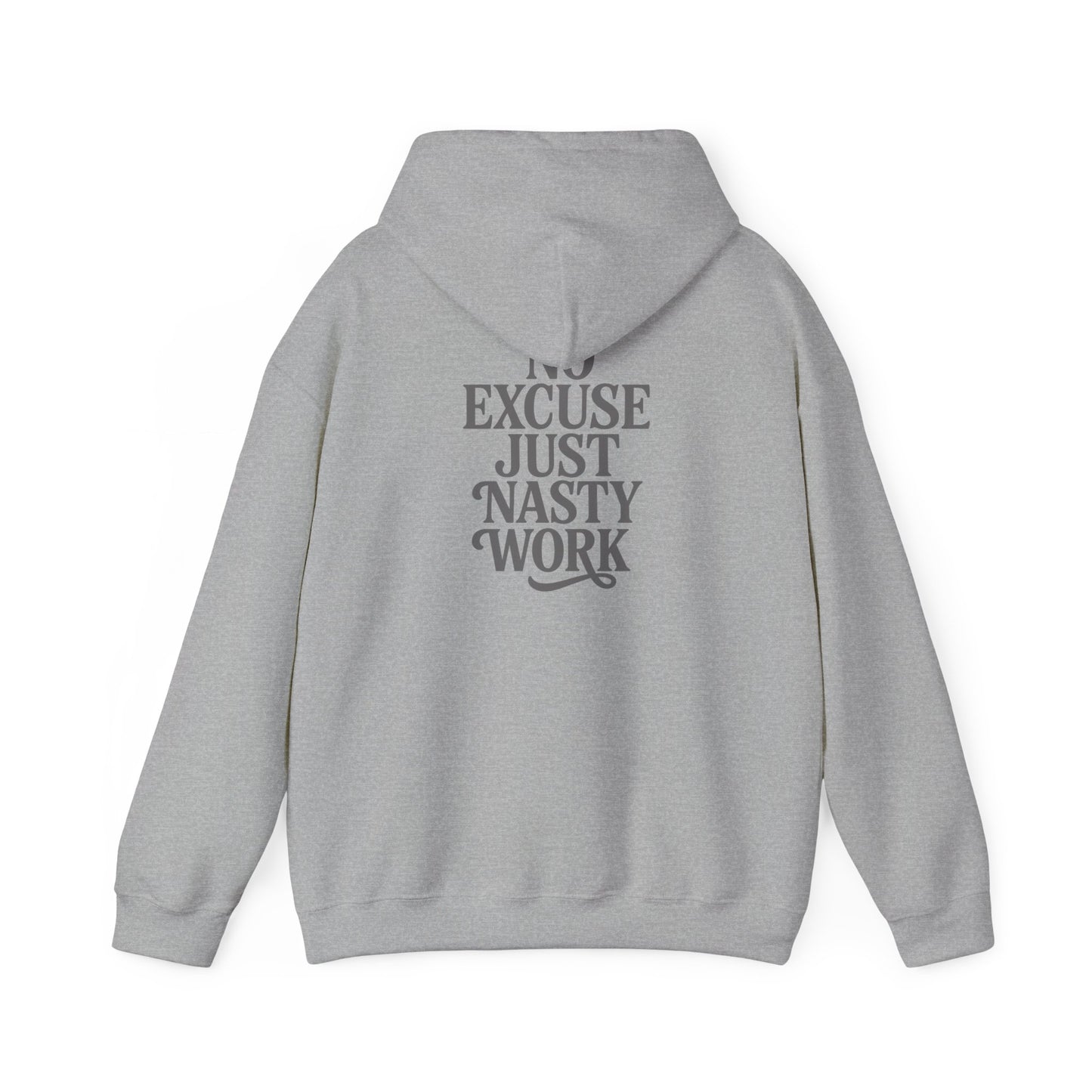 Nasty Work Embroidered Hoodie | Unisex Motivational Sweatshirt, Heavy Blend Gym Gift