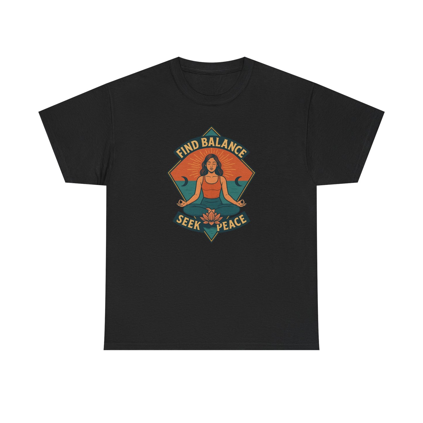 Meditation T-Shirt | Find Balance, Seek Peace | Yoga & Wellness Gift