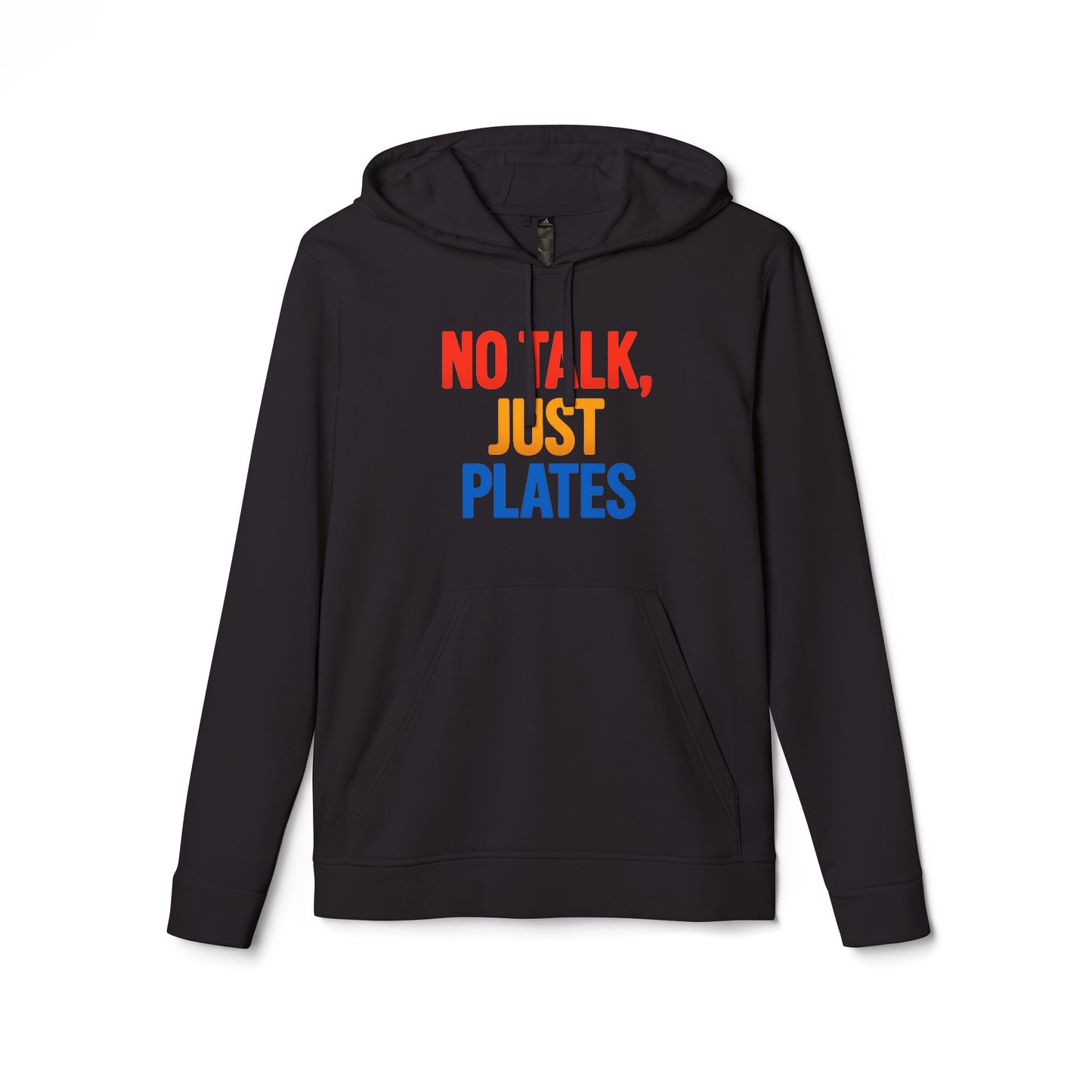 Adidas No Talk, Just Plates Hoodie - Unisex Fleece Sweatshirt for Food Lovers, Chef Gift, Casual Wear, Comfortable Fashion, Kitchen Humor