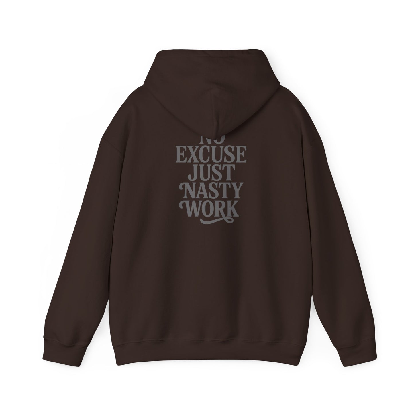 Nasty Work Embroidered Hoodie | Unisex Motivational Sweatshirt, Heavy Blend Gym Gift