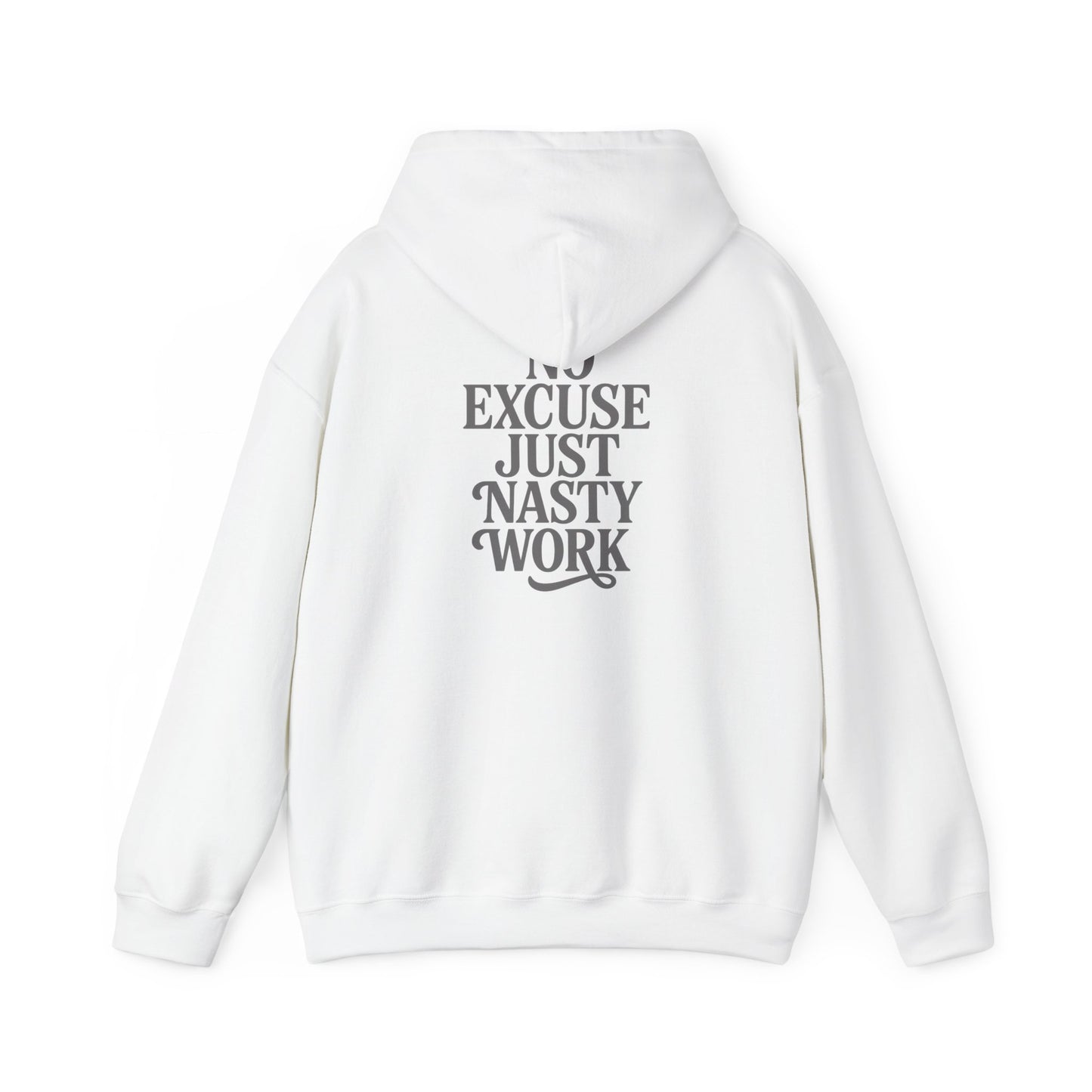Nasty Work Embroidered Hoodie | Unisex Motivational Sweatshirt, Heavy Blend Gym Gift