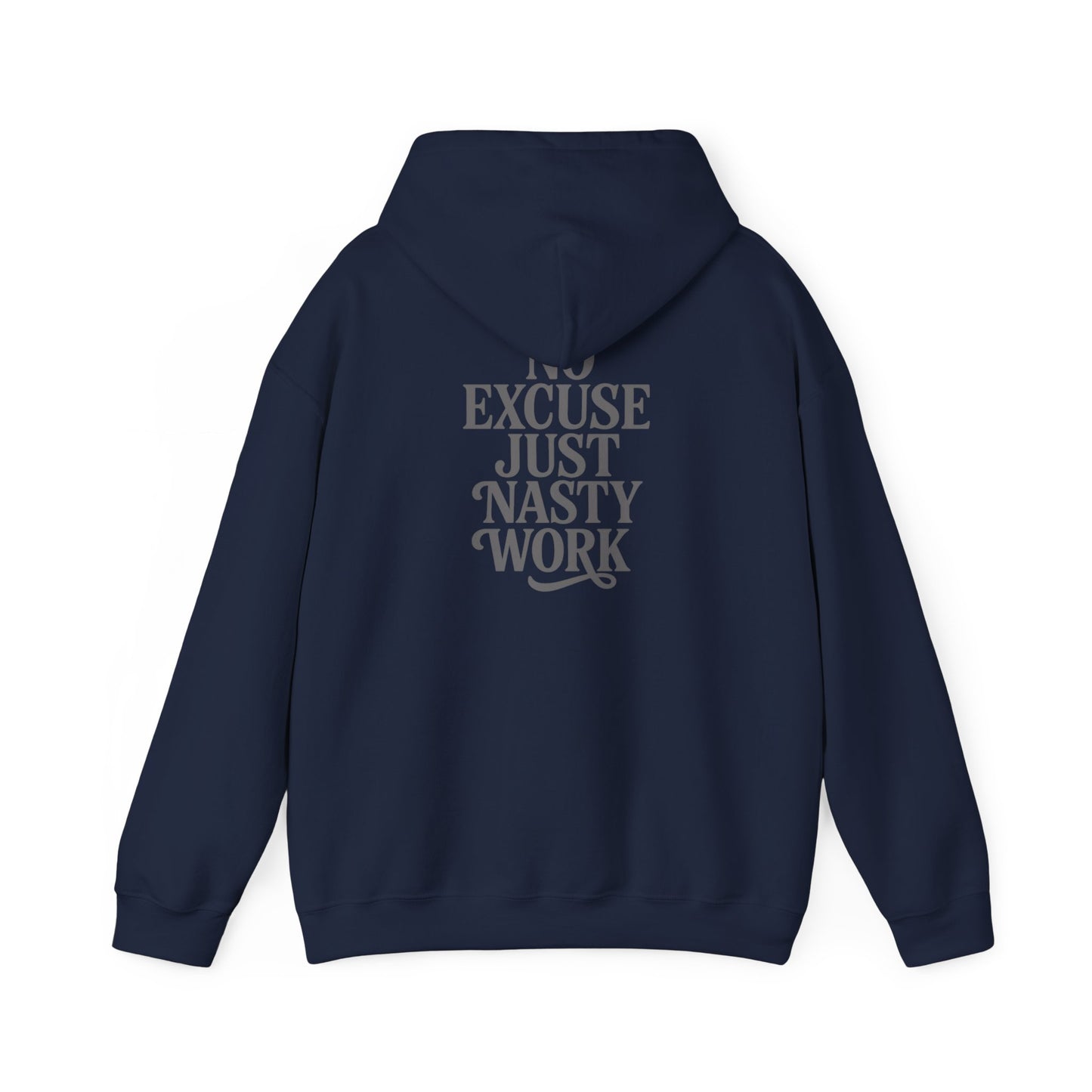 Nasty Work Embroidered Hoodie | Unisex Motivational Sweatshirt, Heavy Blend Gym Gift