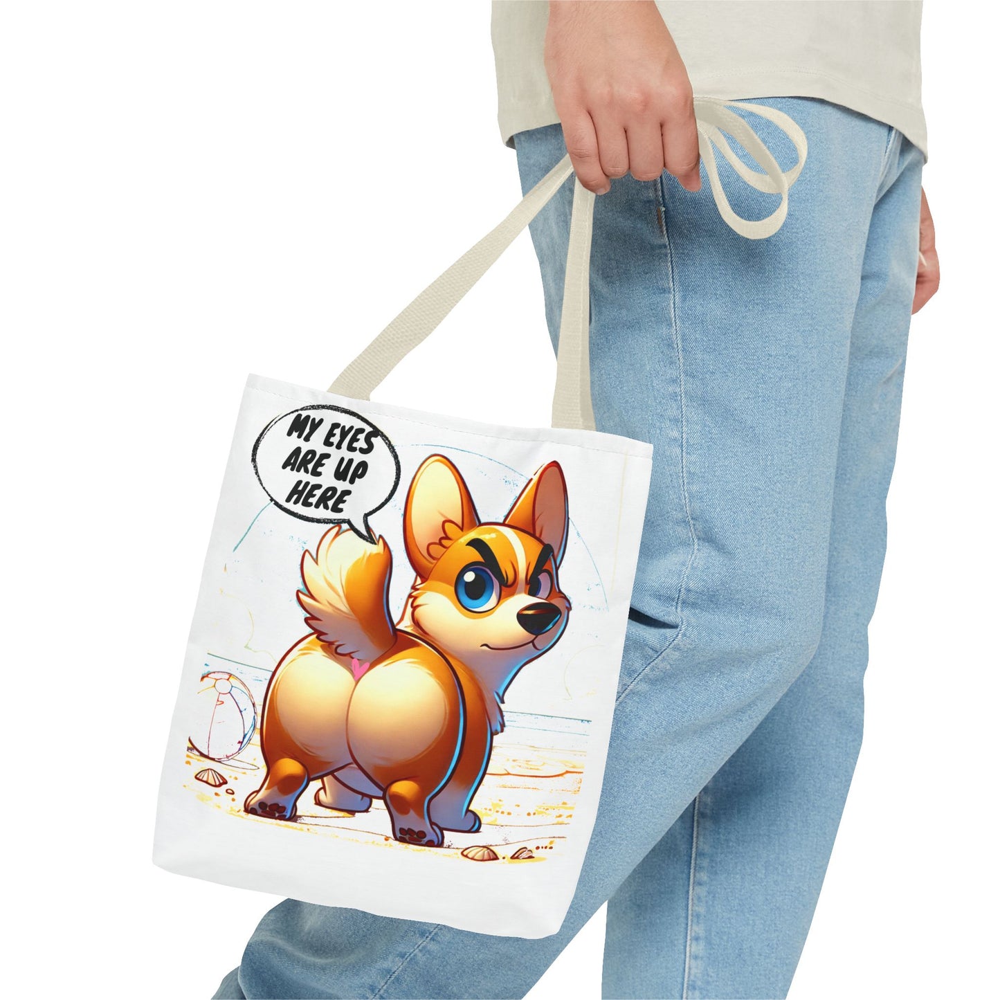 Cute Corgi Tote Bag | Dog Lover Gift, Fun Reusable Shopping Bag, Pet Owner Beach Tote